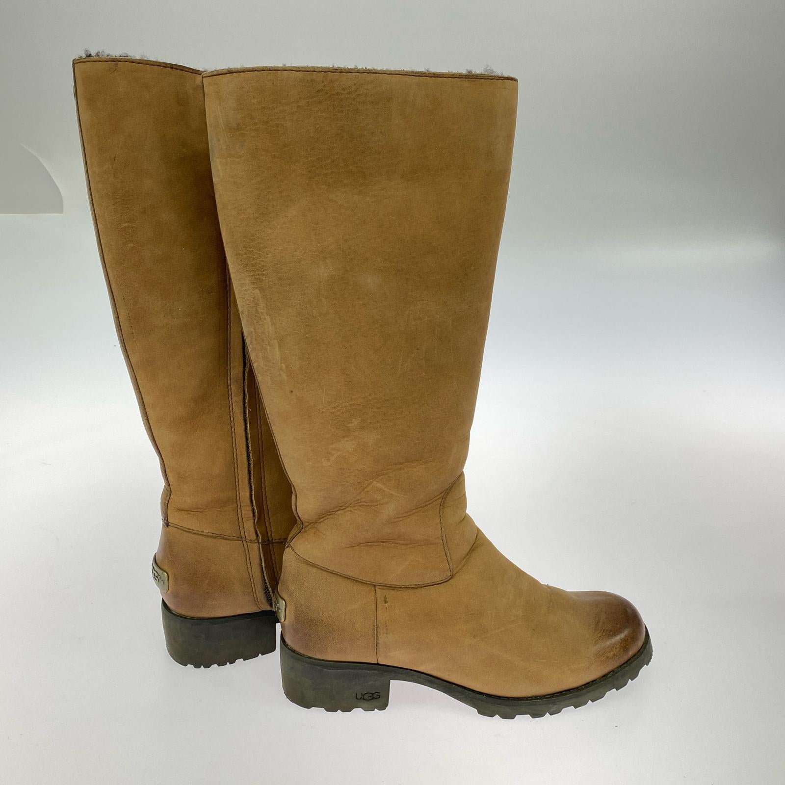 ブーツ レザー 裏ボア ロングブーツ 24.5cm (US6 1/2 UK6 EU39) ブラウン