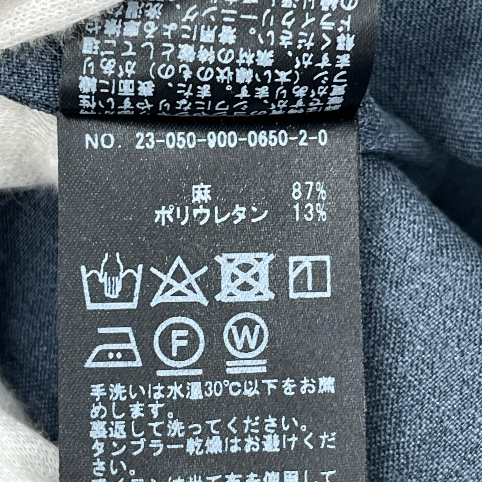 半袖シャツ リネンシャツ 38 ネイビー
