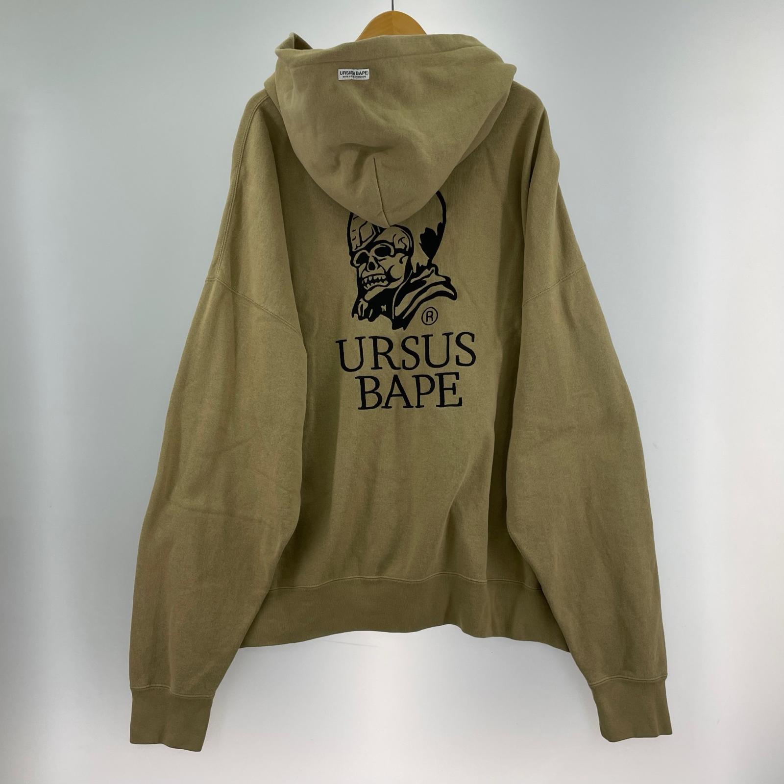 パーカー A BATHING APE URSUS LOOSE FIT ZIP UP HOODIE 2XL ブラウン