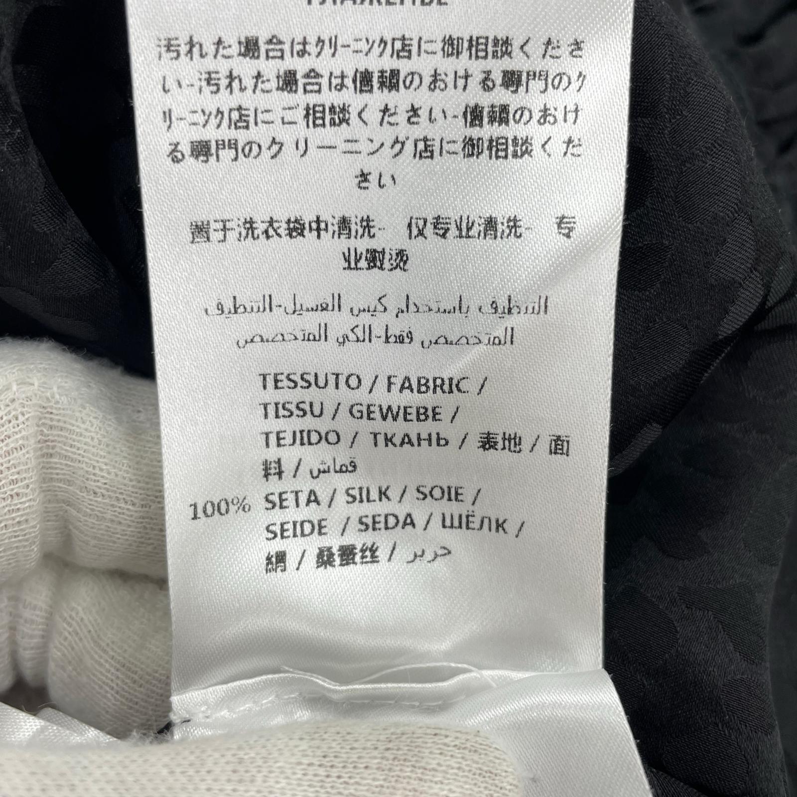 ワンピース 総柄ドレス 黒 34 ブラック