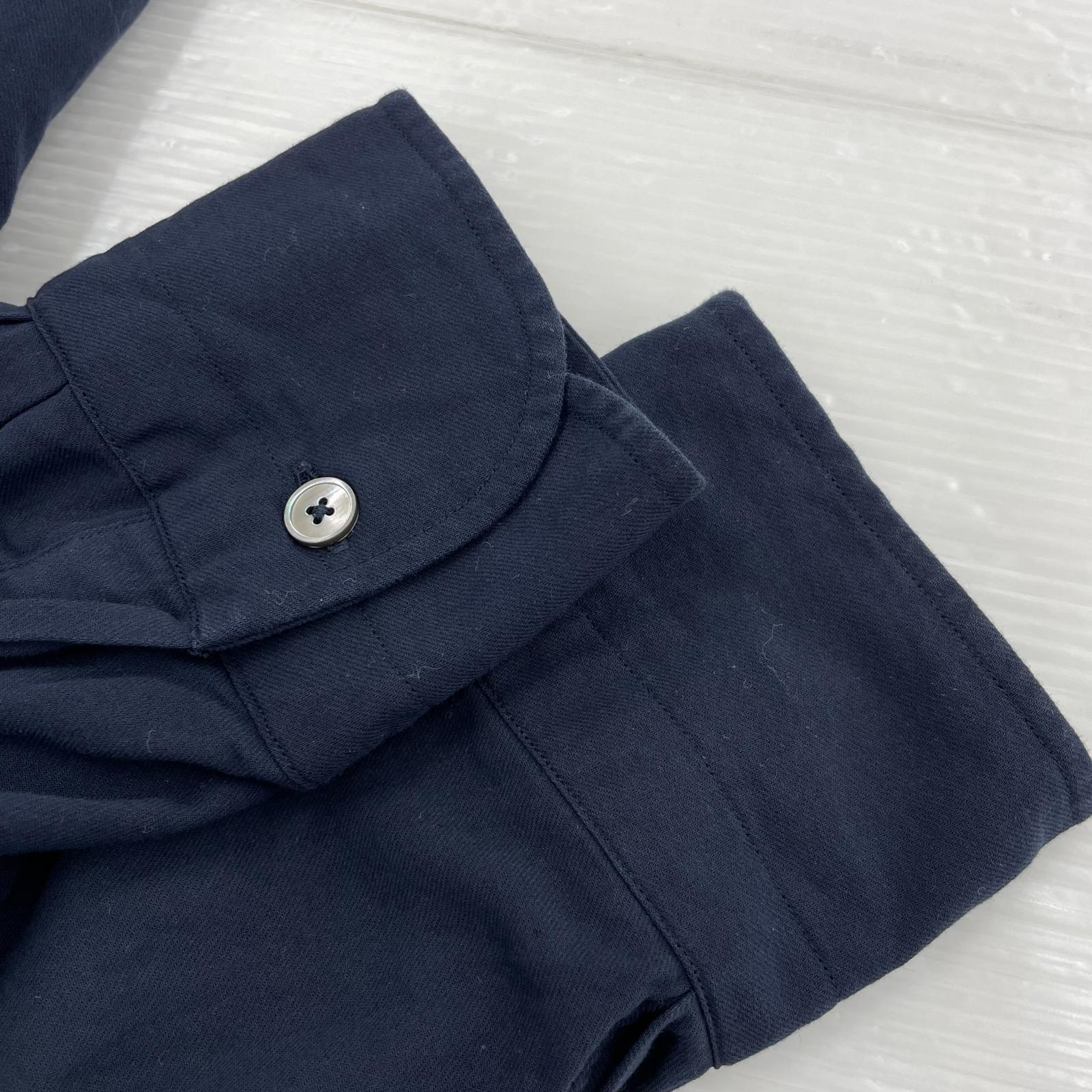 長袖シャツ MAATEE&SONS CHARLES 強撚ビエラ NAVY レギュラーカラーシャツ 2 紺 2 ネイビー