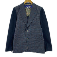 テーラードジャケット JUNYA WATANABE COMME des GARCONS MAN 17ss ウール混紡 袖切替ジャケット デニム×チェック S AD2016 WS-J006 S ネイビー