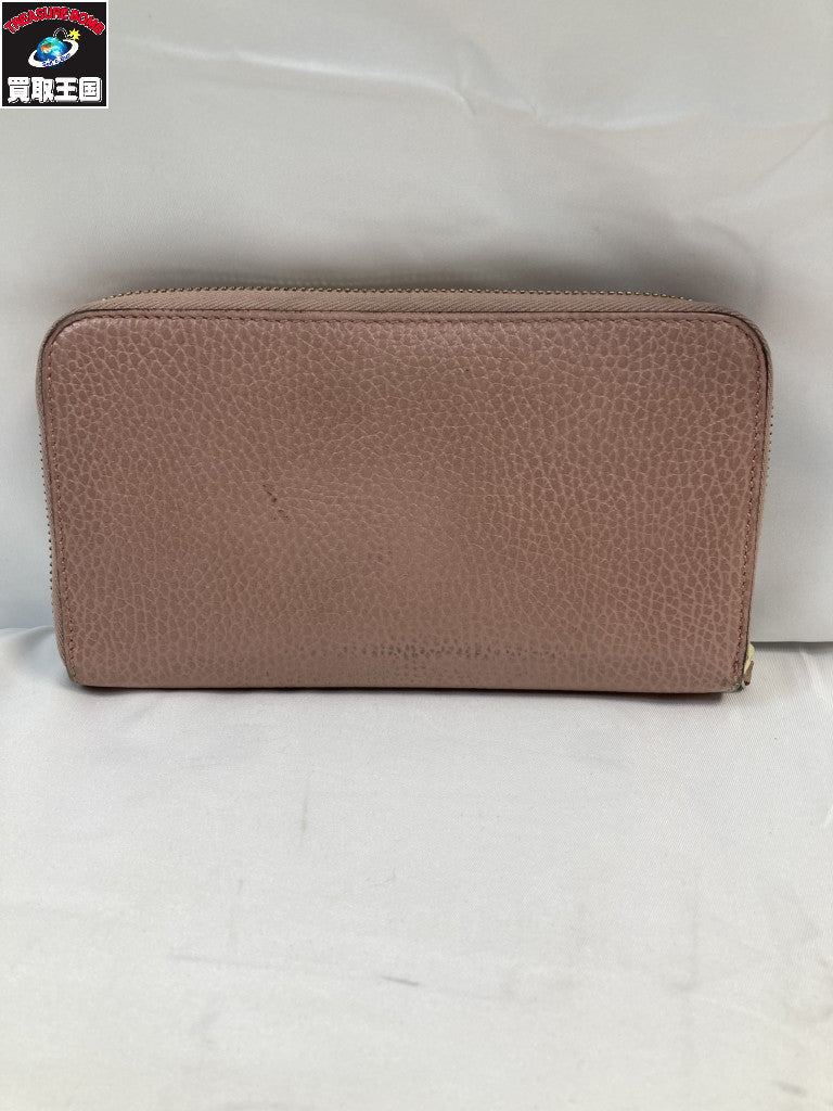 GUCCI 449347 ラウンドファスナー 長財布 ピンク
