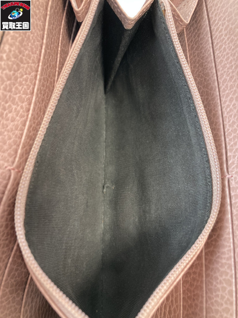 GUCCI 449347 ラウンドファスナー 長財布 ピンク