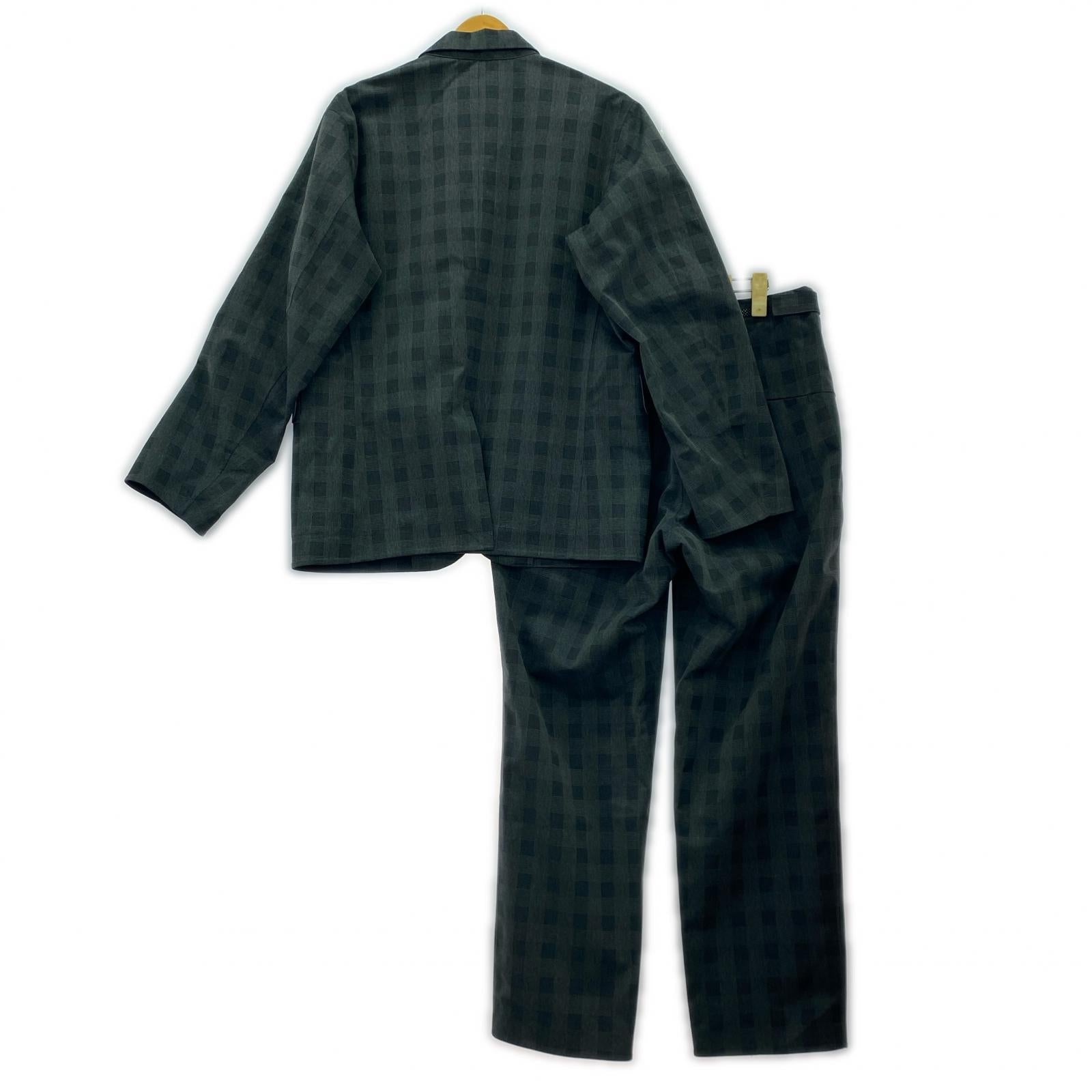 セットアップ DESCENTE BY別注 ブロックチェックセットアップ DOR-T9215 緑 (M) M グリーン