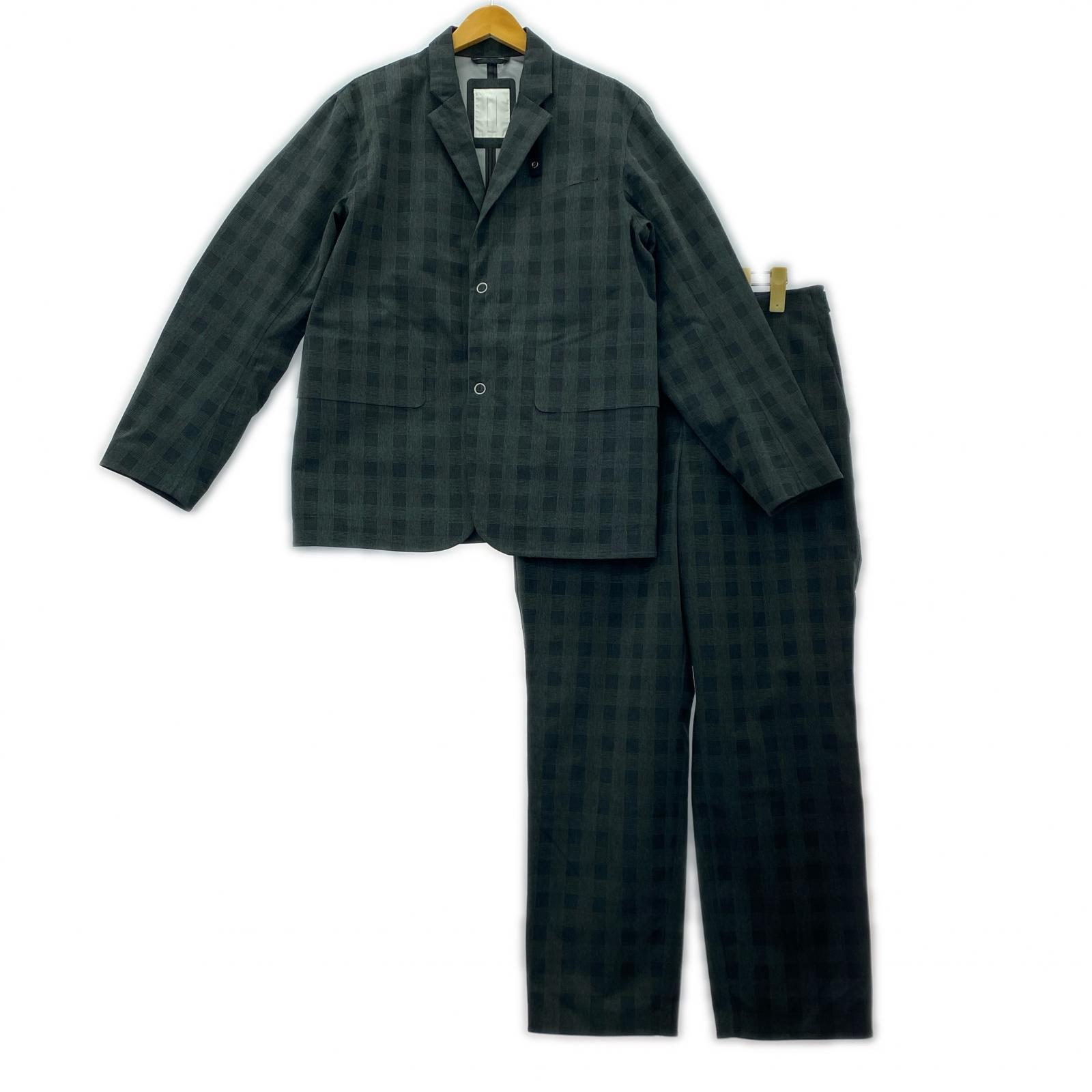 セットアップ DESCENTE BY別注 ブロックチェックセットアップ DOR-T9215 緑 (M) M グリーン
