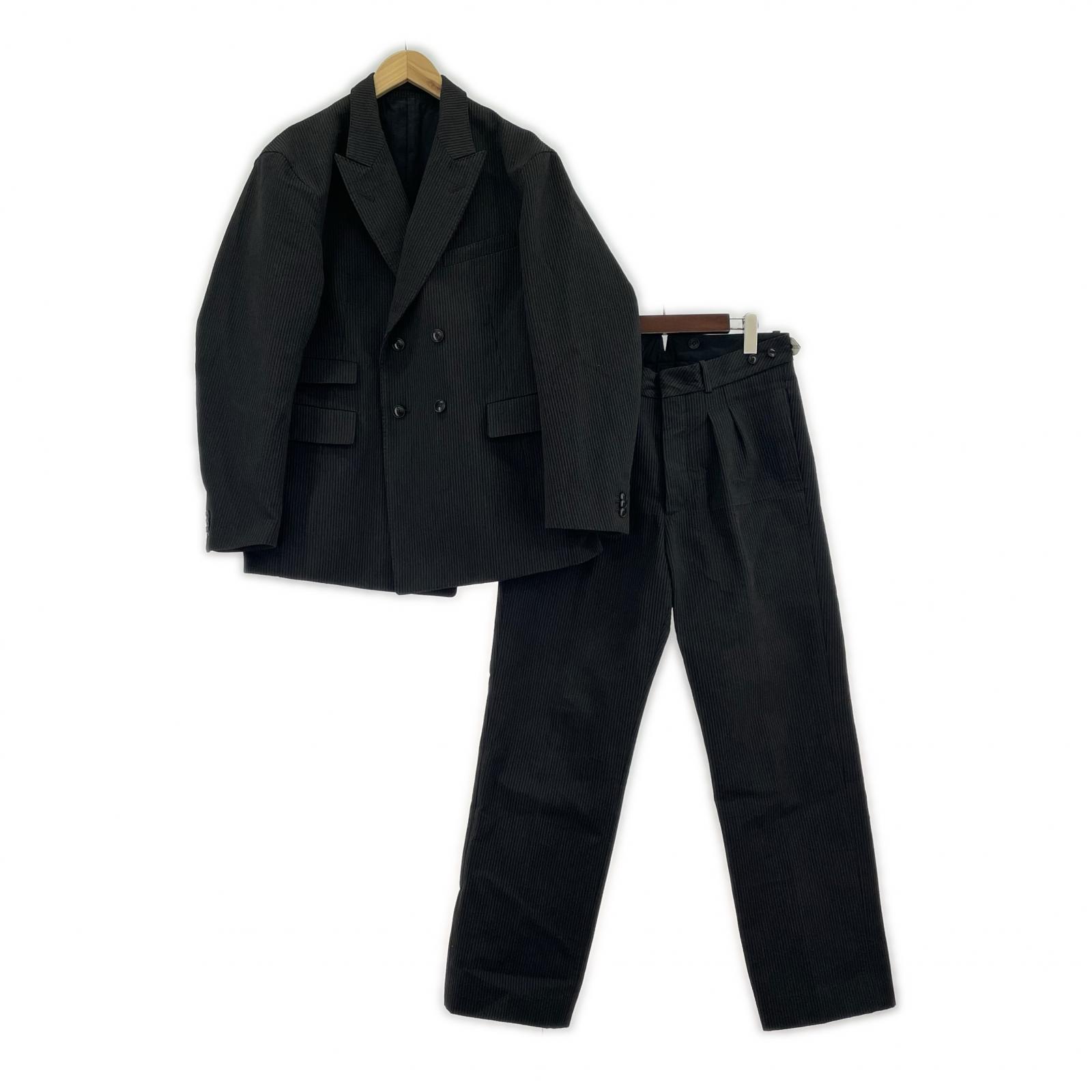 セットアップ DOUBLE-BREASTED SWING JACKET グレー グレー
