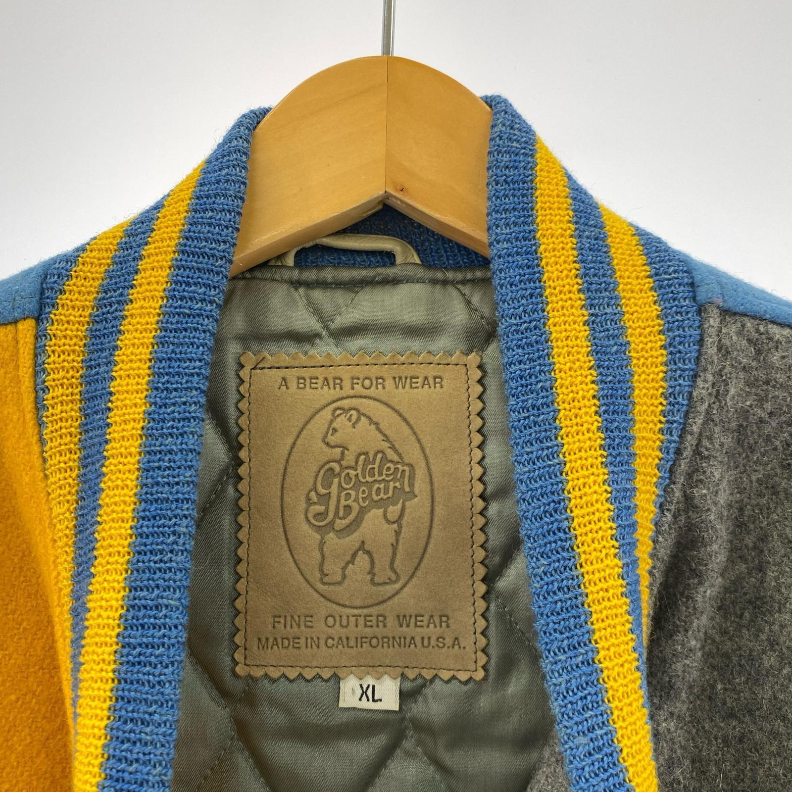 ジャケット 80-90s Golden Bear スカジャン XL 切替 USA製 マルチカラー