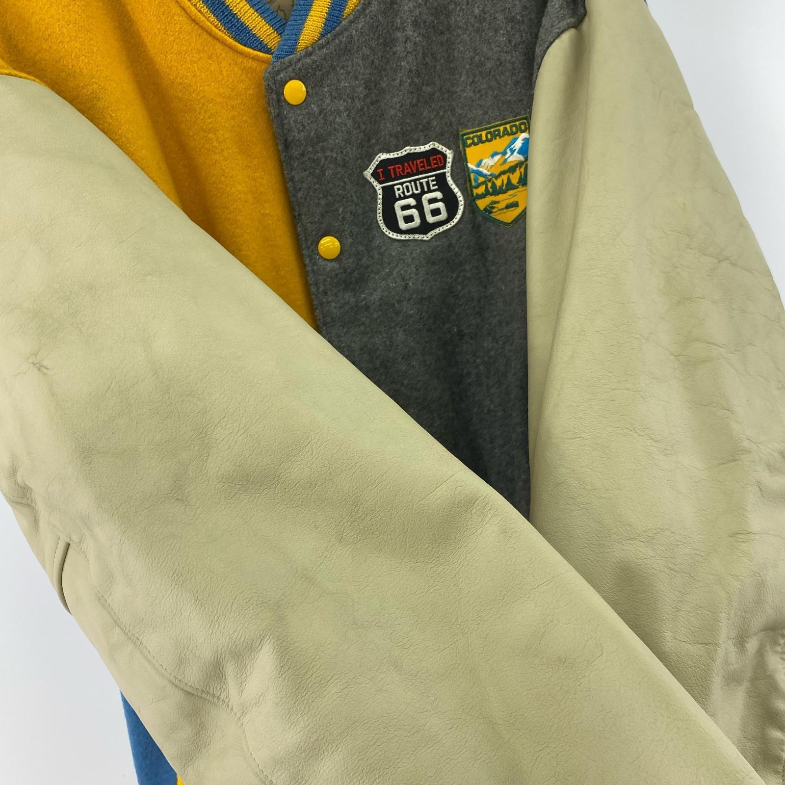 ジャケット 80-90s Golden Bear スカジャン XL 切替 USA製 マルチカラー