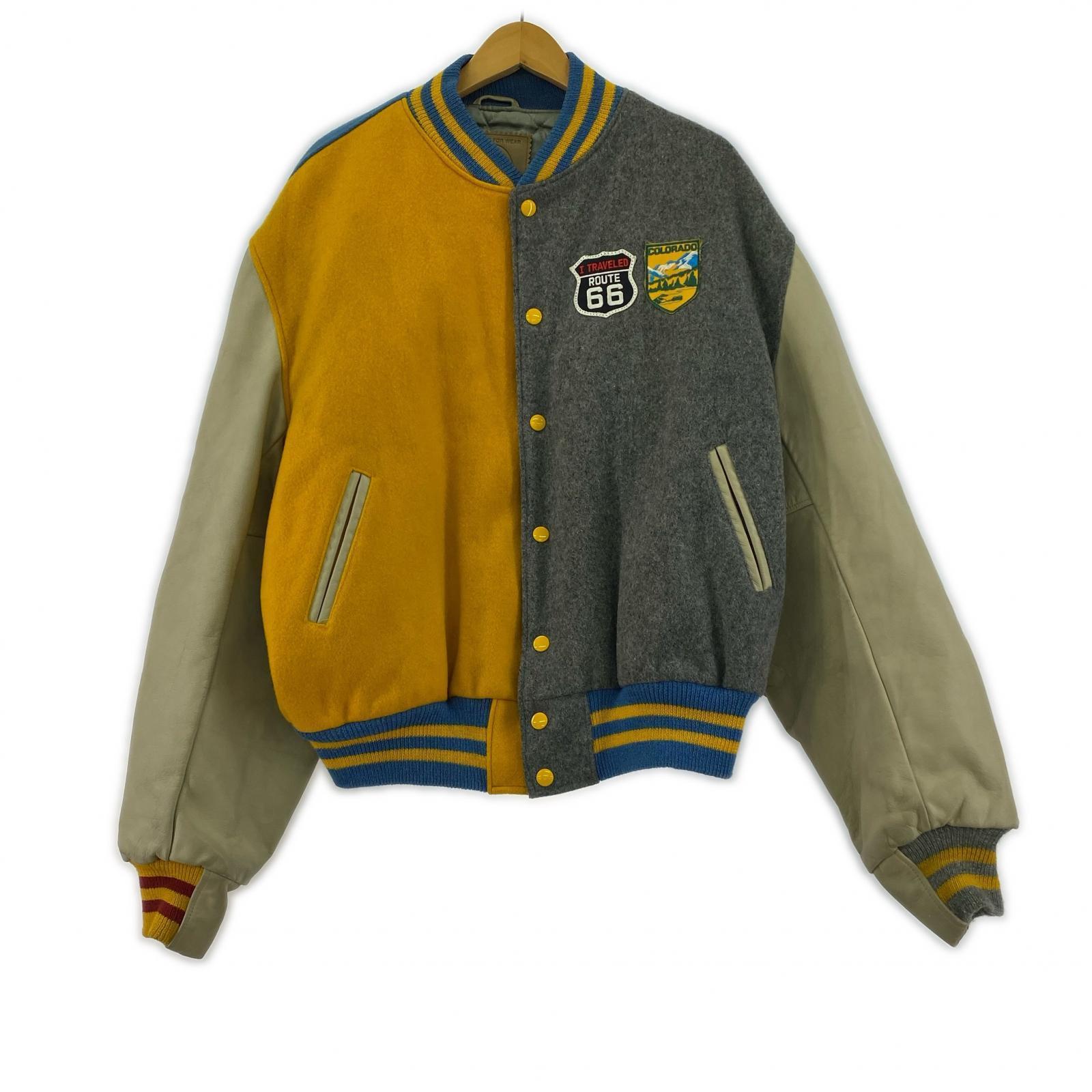 ジャケット 80-90s Golden Bear スカジャン XL 切替 USA製 マルチカラー