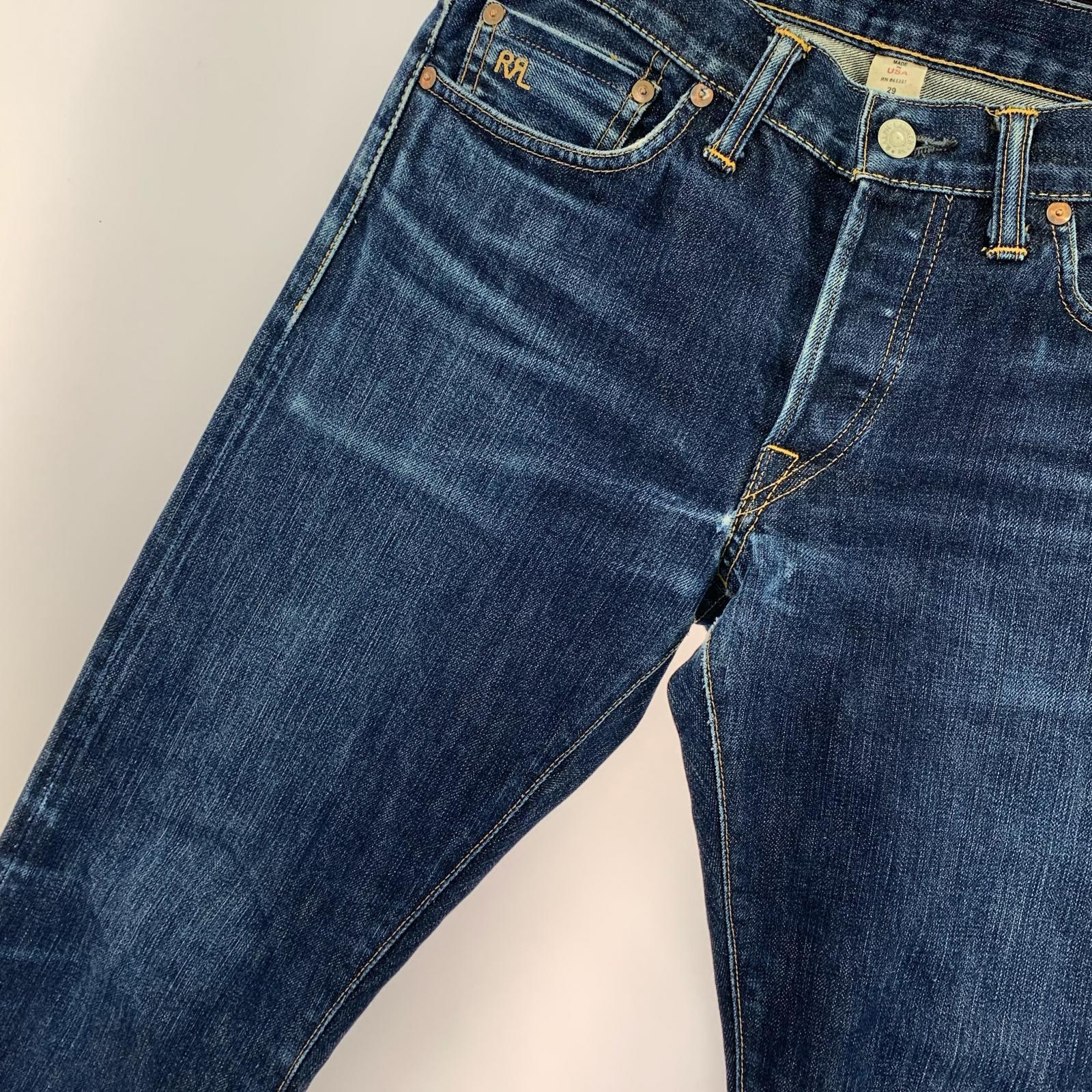 デニムパンツ 赤耳セルビッジ スリムフィットデニム W31 29 ネイビー