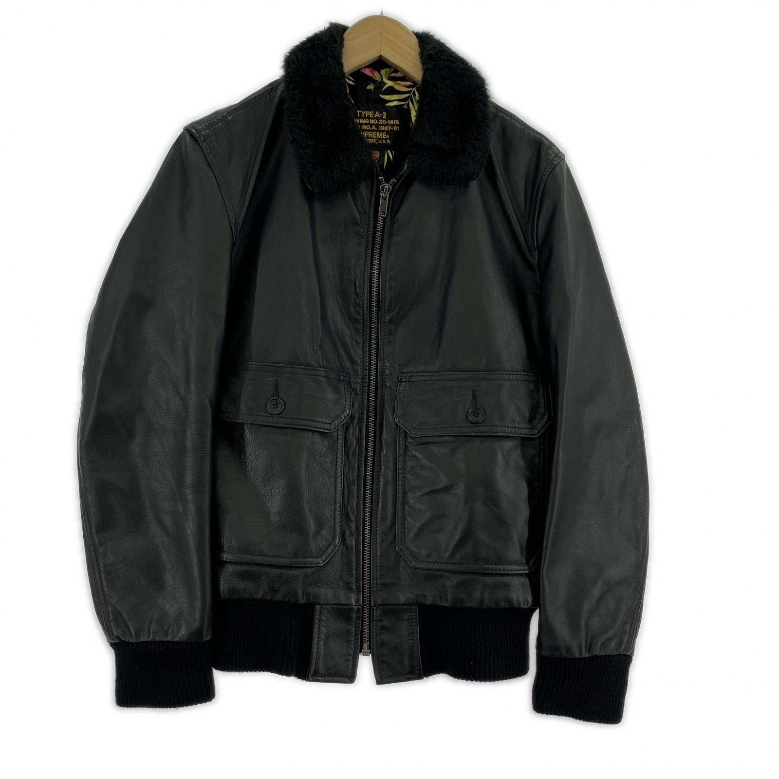 レザージャケット × Schott A-2 レザーフライトジャケット S ブラック