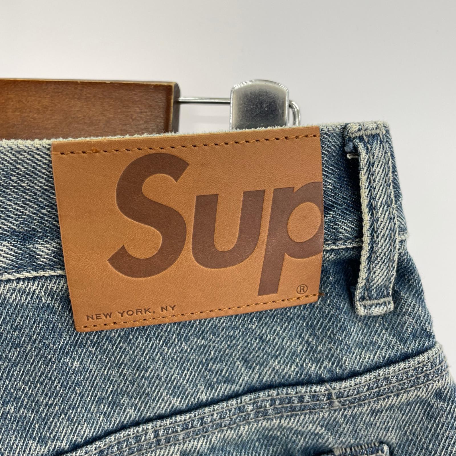 デニムパンツ supreme s logo loose fit jean
