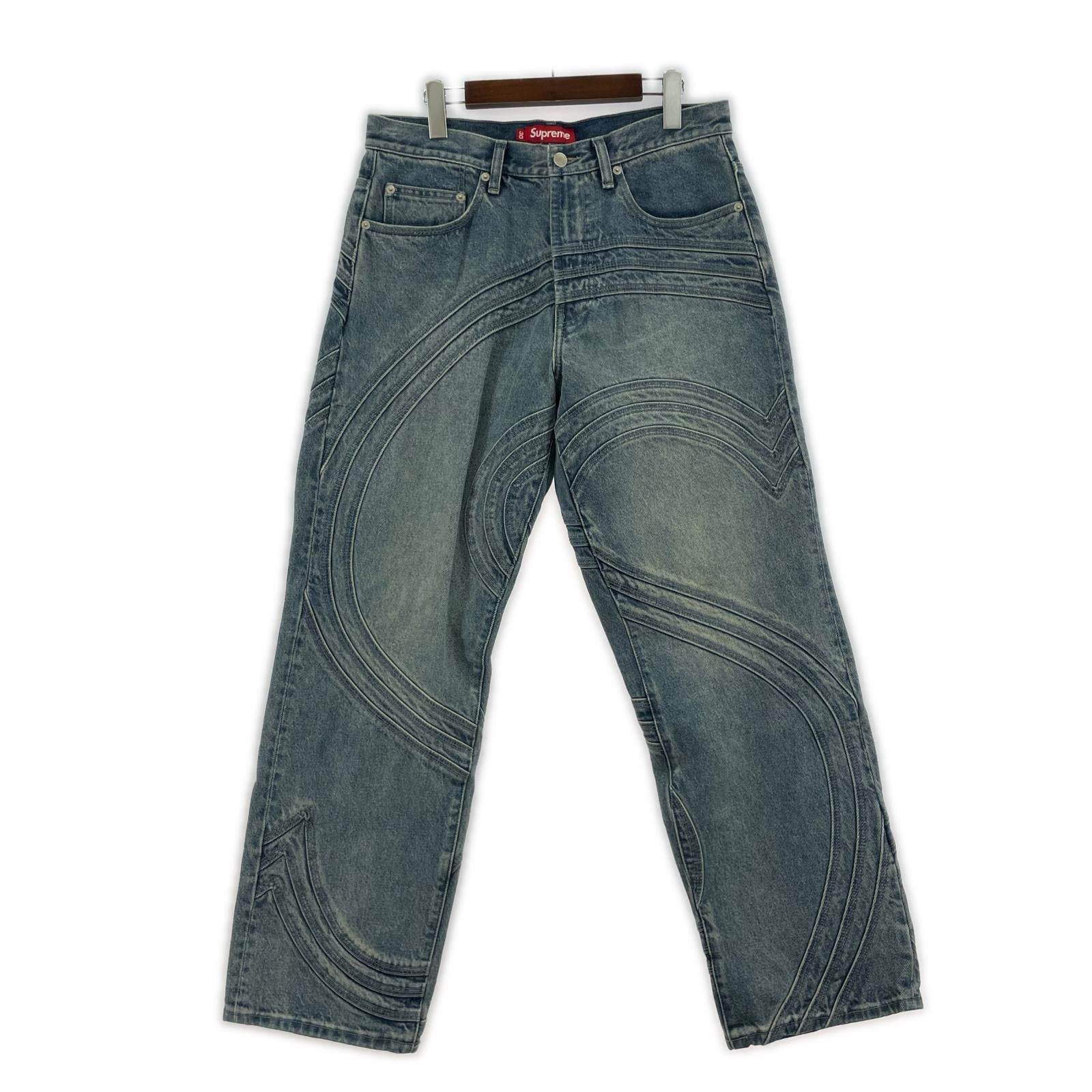 デニムパンツ supreme s logo loose fit jean