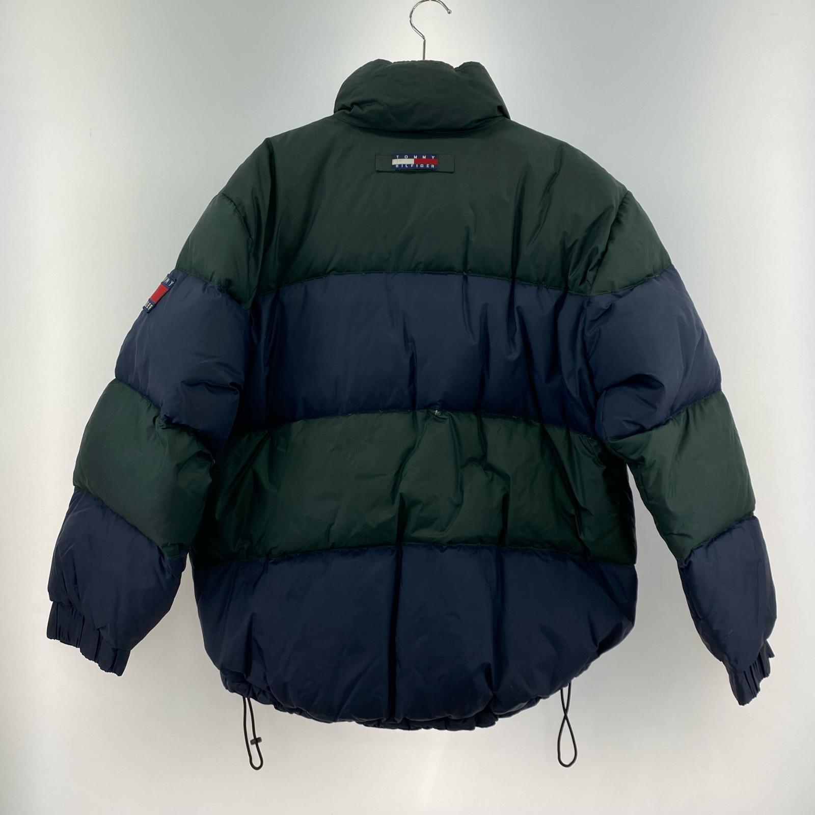 ダウンジャケット 90s ボーダーダウンジャケット (L)ネイビー L マルチカラー