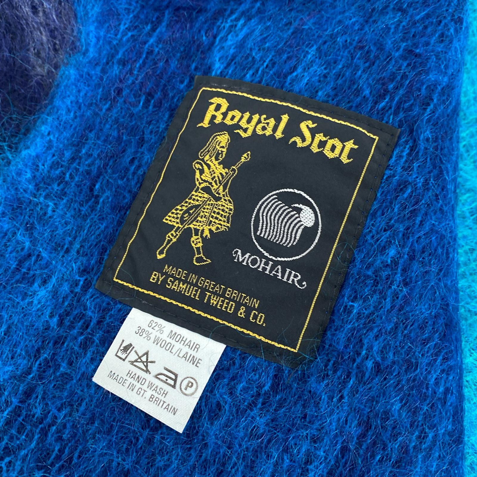 その他アクセサリー Royal Scot モヤア 大判ストール ブルー
