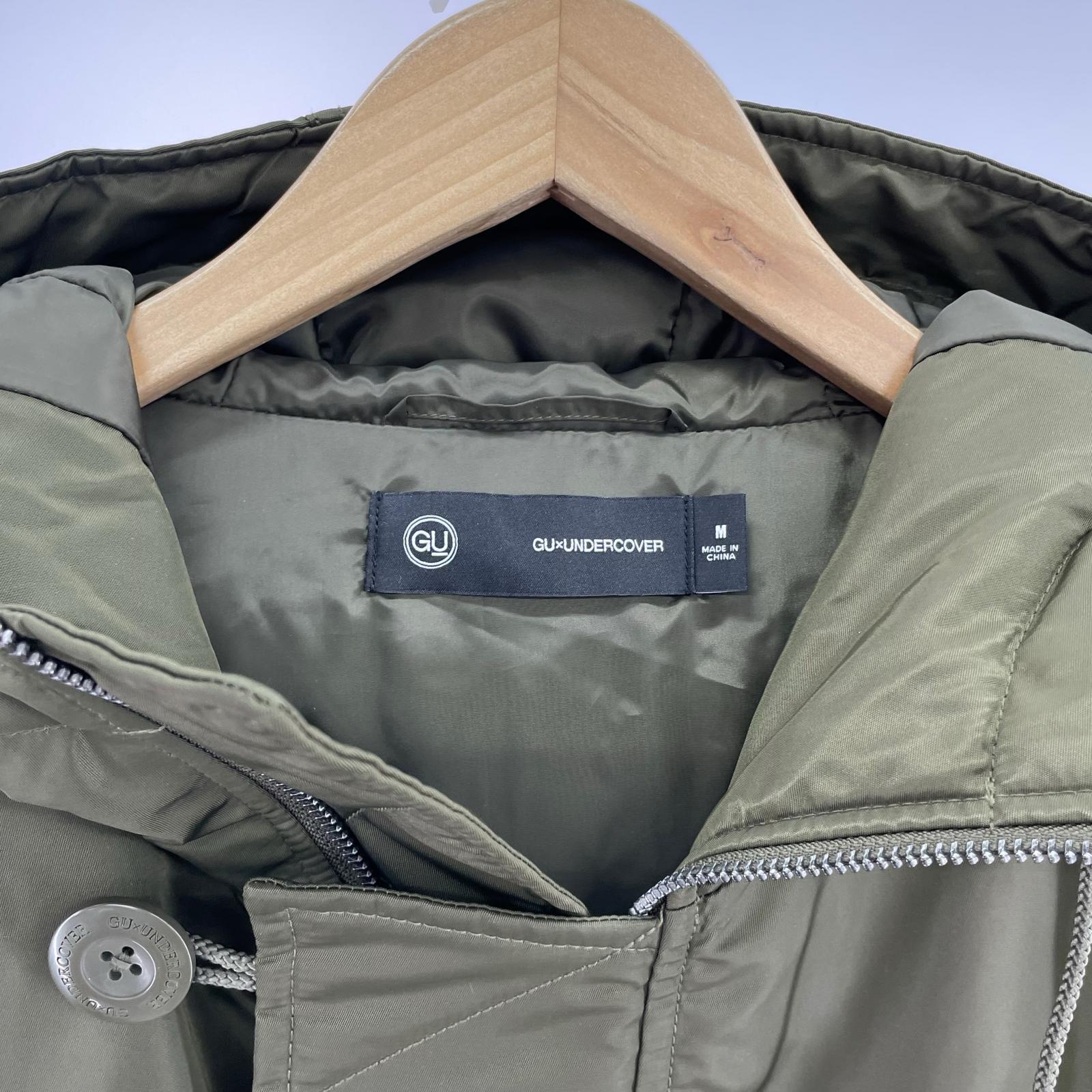 ダウンジャケット GU×UNDERCOVER ヒートパデッドコンバーチブルコート M カーキ
