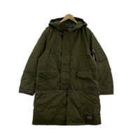 ダウンジャケット GU×UNDERCOVER ヒートパデッドコンバーチブルコート M カーキ