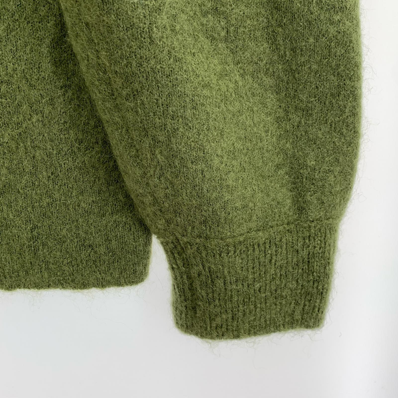 パーカー mohair knit hoodie GRN XL カーキ