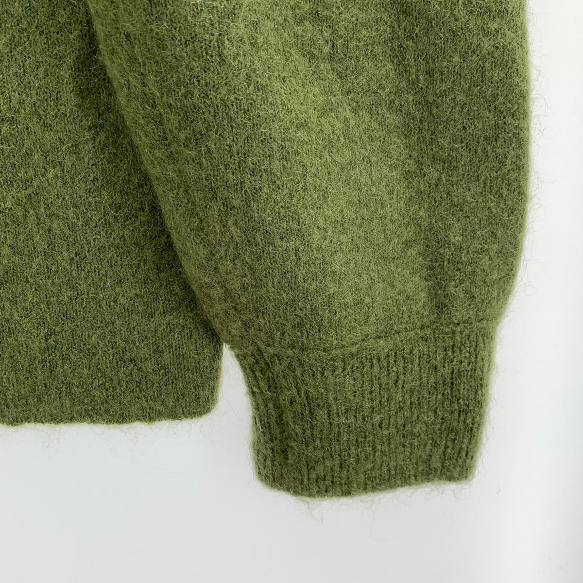 パーカー mohair knit hoodie GRN XL カーキ