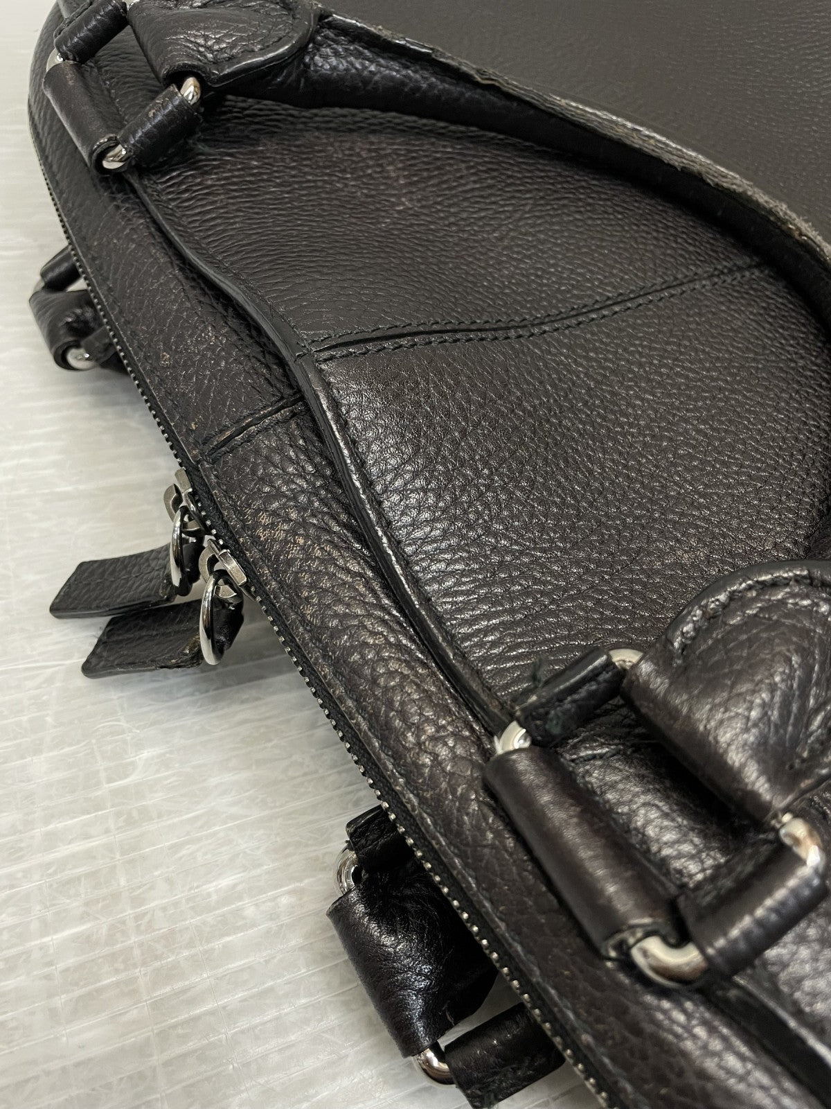 Cartier サドルステッチライン 2way ビジネス バッグ ダークブラウン