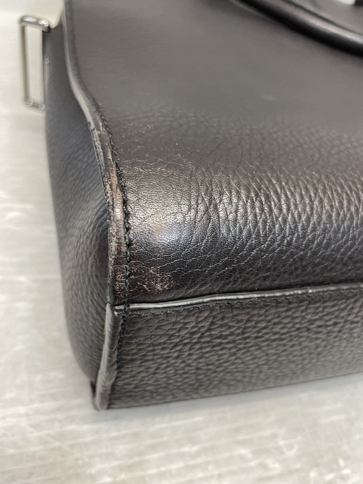 Cartier サドルステッチライン 2way ビジネス バッグ ダークブラウン