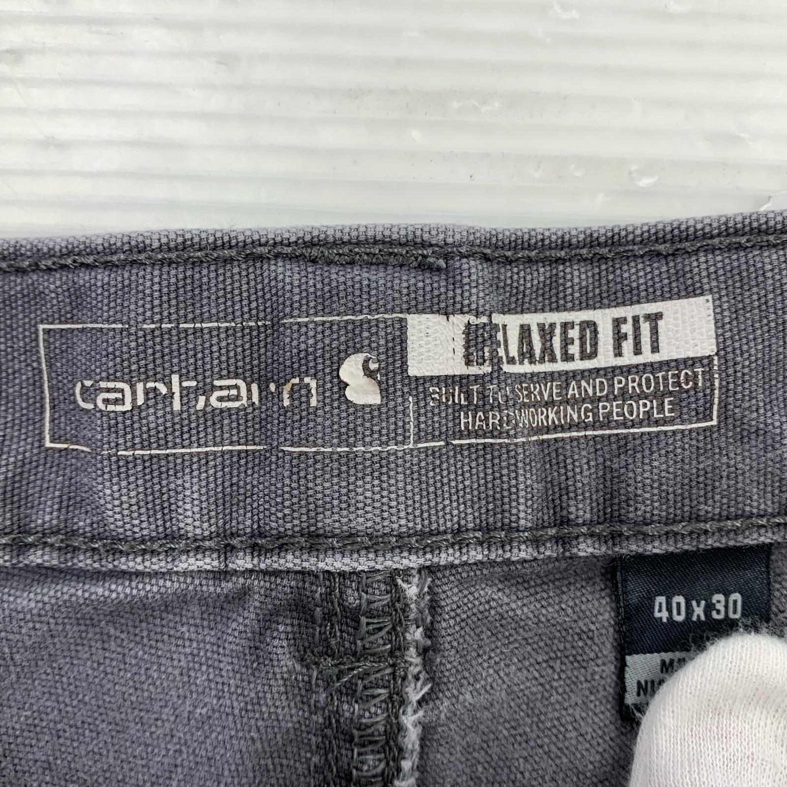 デニムパンツ RELAXED FIT ダメージワークパンツ 40×30 グレー