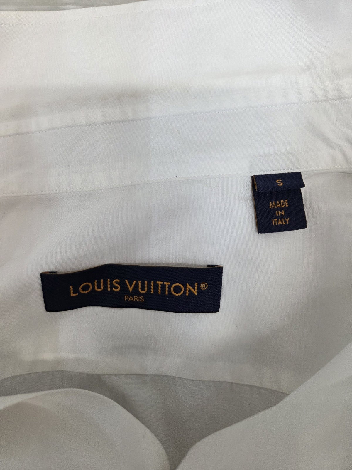 LOUIS VUITTON ヴァージル期 STAPLES DNA SHIRT スクエアカラーシャツ S 白 RM241Q OUQ HJS40W