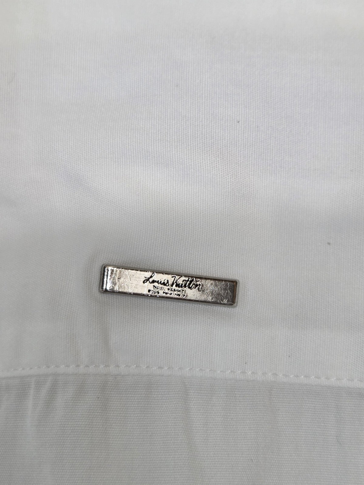 LOUIS VUITTON ヴァージル期 STAPLES DNA SHIRT スクエアカラーシャツ S 白 RM241Q OUQ HJS40W
