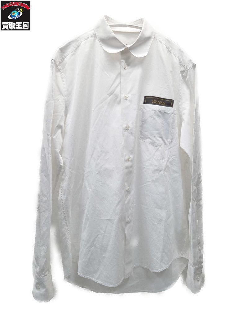LOUIS VUITTON ヴァージル期 STAPLES DNA SHIRT スクエアカラーシャツ S 白 RM241Q OUQ HJS40W