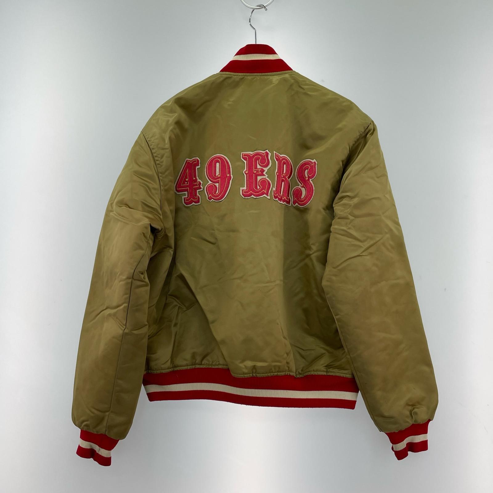ジャケット 80s USA製 49ers スタジアムジャケット ベージュ L ベージュ