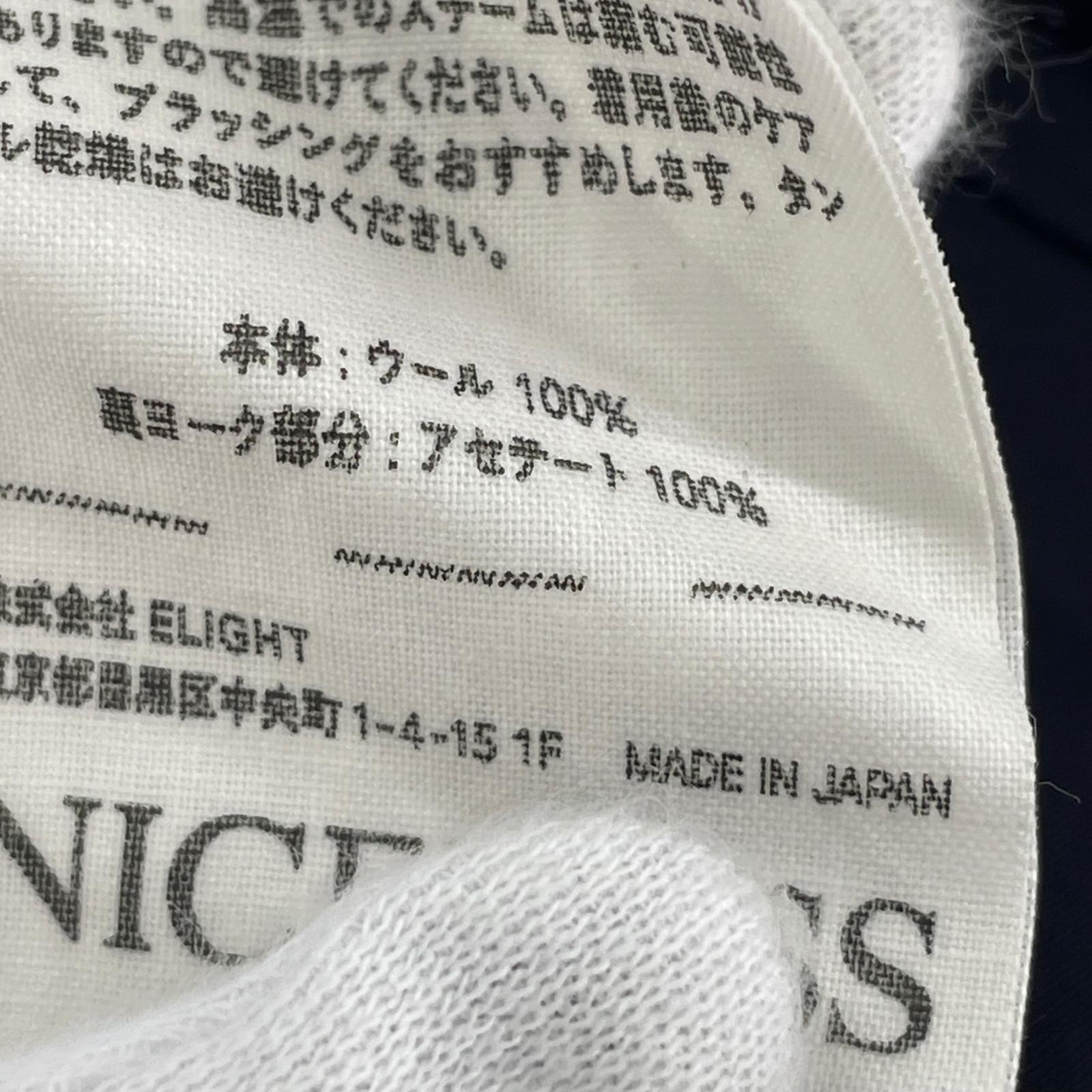 長袖シャツ NICENESS KNOX Fine Wool Straight Tale Shirt ウールシャツ L ネイビー L ネイビー