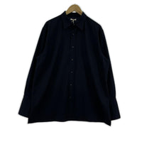 長袖シャツ NICENESS KNOX Fine Wool Straight Tale Shirt ウールシャツ L ネイビー L ネイビー