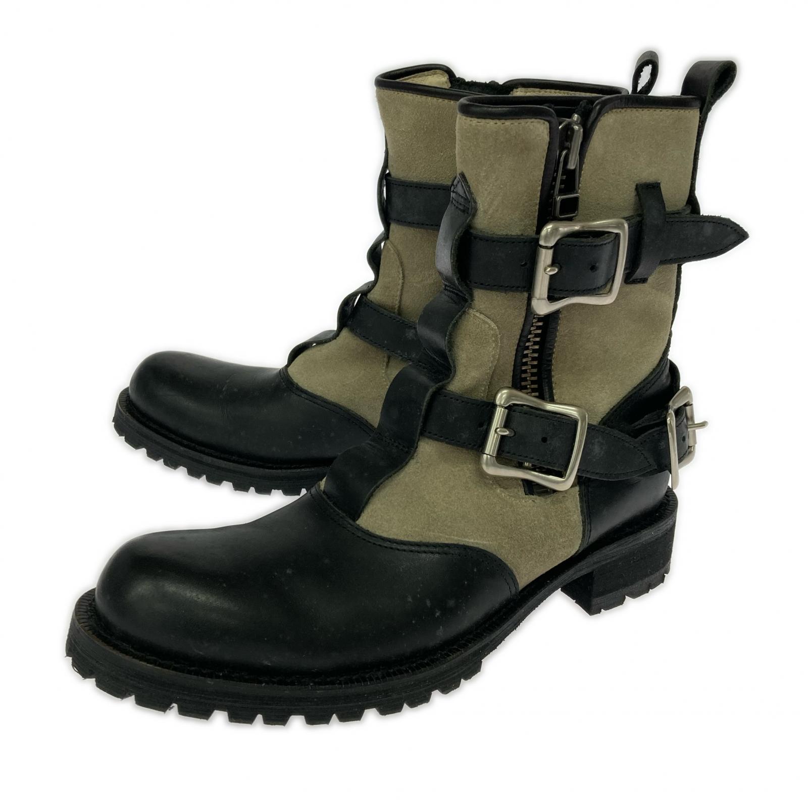 ブーツ 13AW ベルトバックル デザインブーツ 4 ブラック