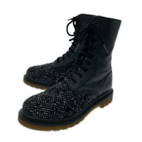 ブーツ ×Y’s Harris Tweed レザーワークブーツ ブラック