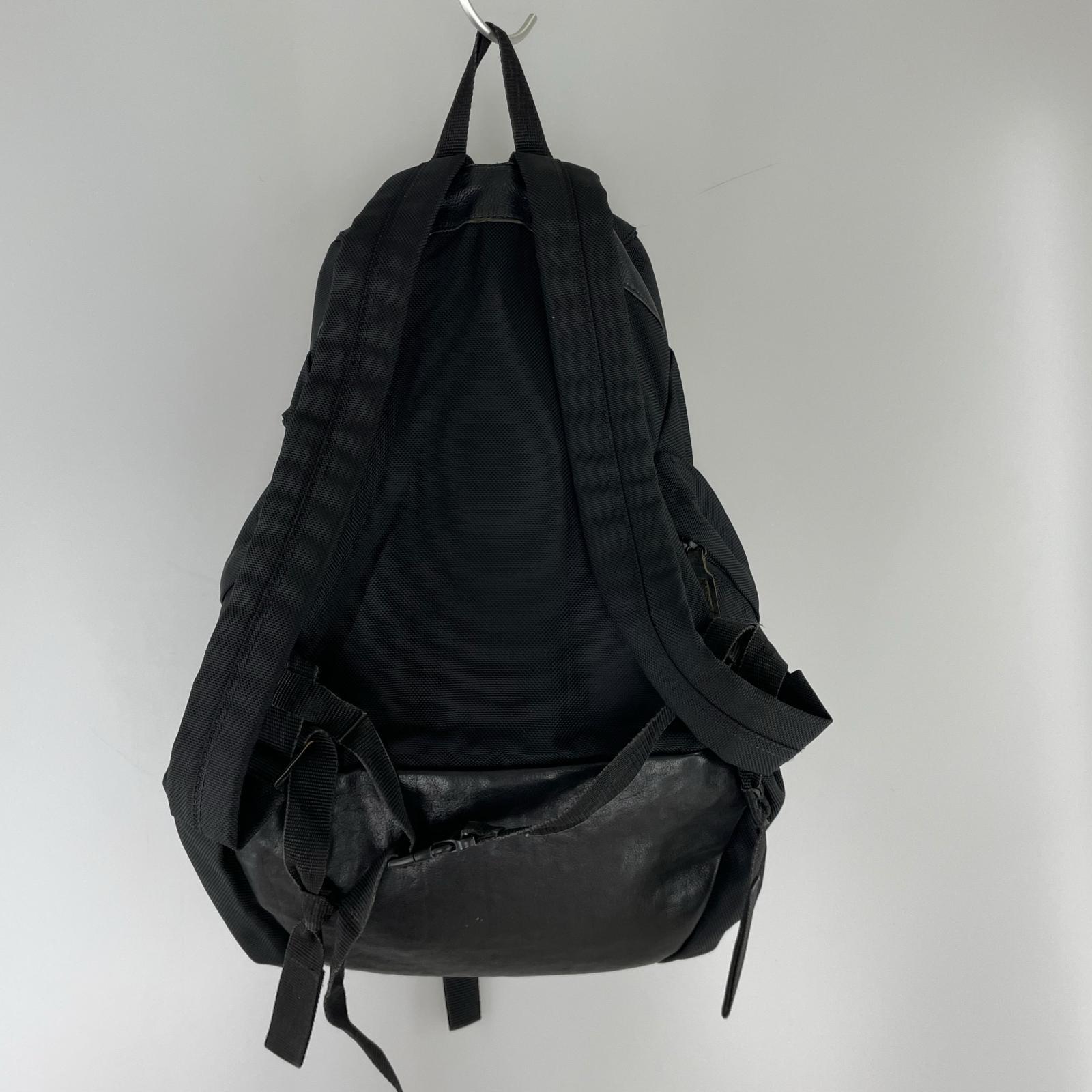 リュック・デイパック レザー切替 バックパック BLK ブラック