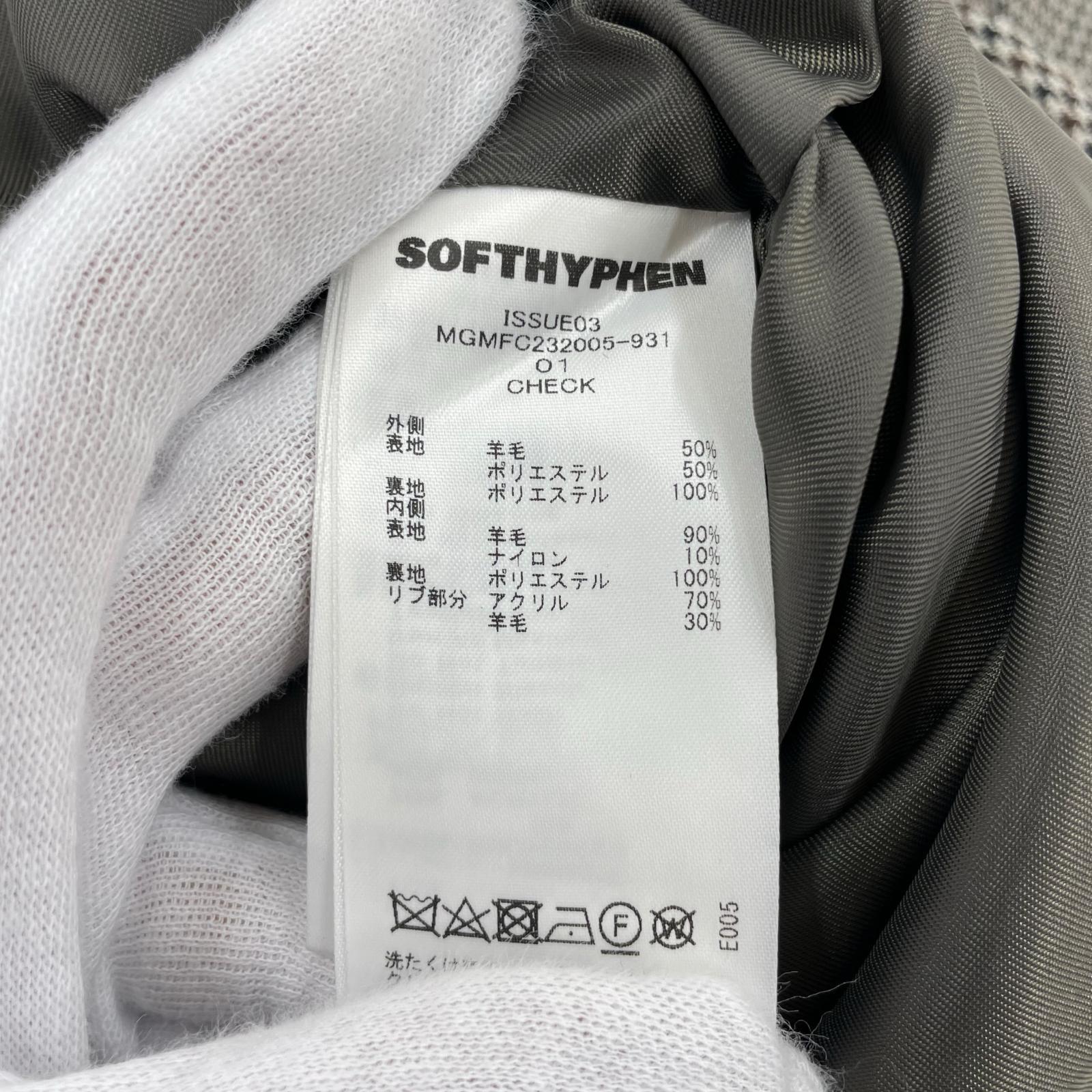 ジャケット SOFTHYPHEN グレンチェック ドッキングコート スタジャン 1