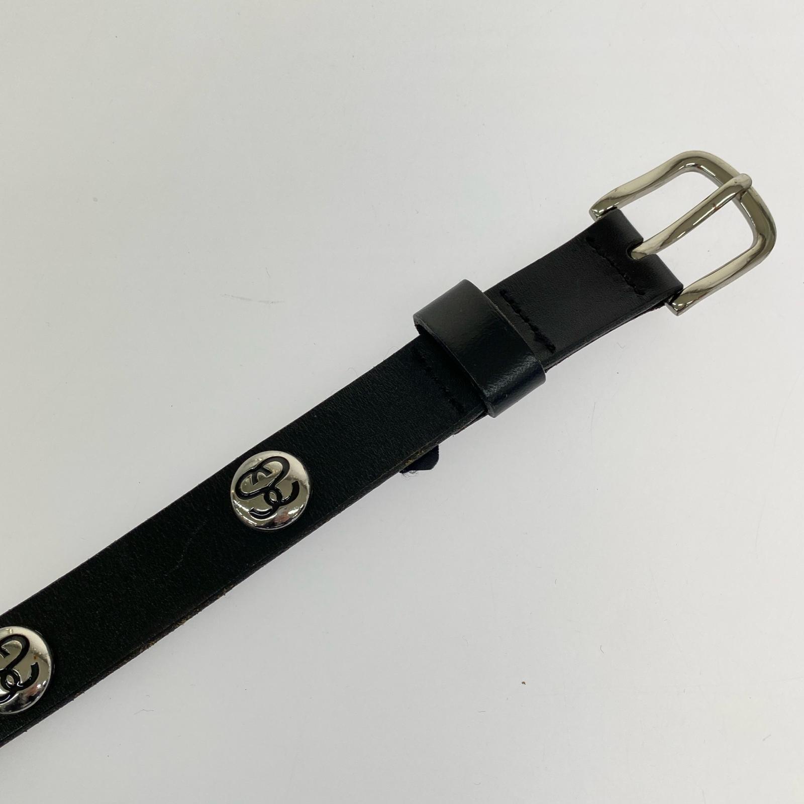 その他アクセサリー SSロゴ スタッズ レザーベルト 黒 ブラック