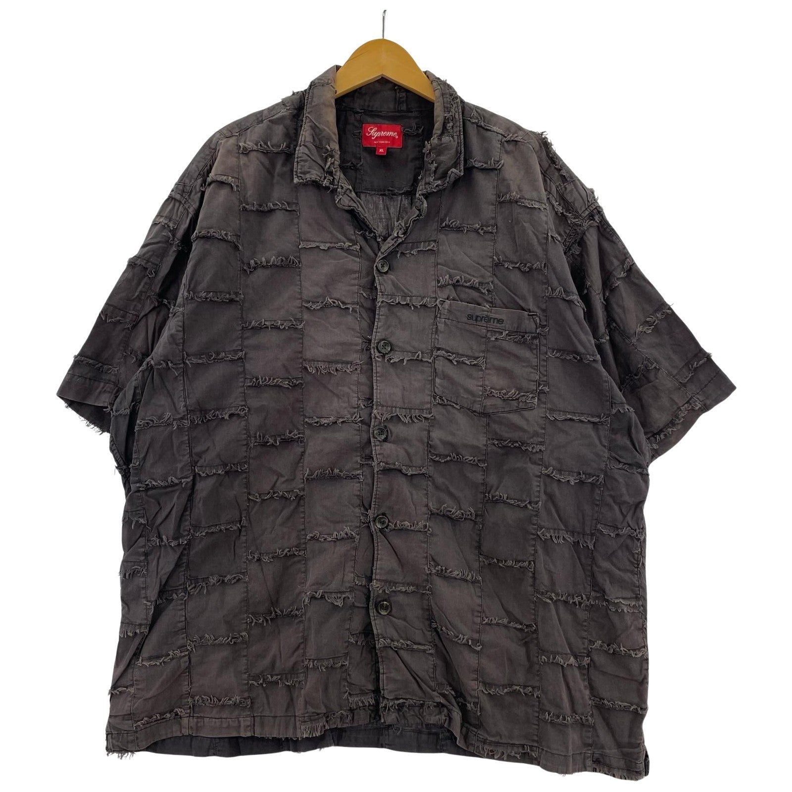 半袖シャツ 23SS Patchwork S/S Shirt 黒 (XL) ブラック