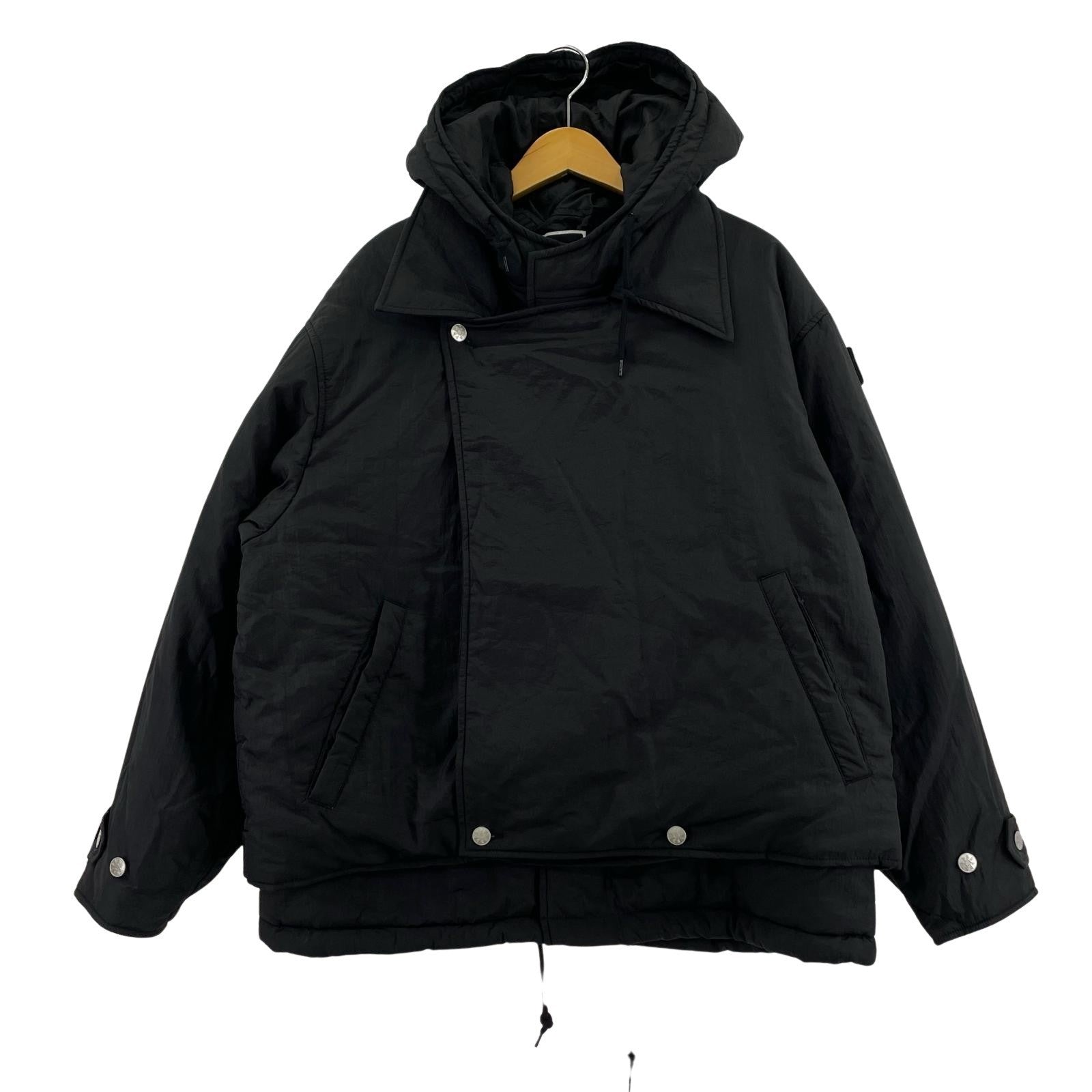 ダウンジャケット DOUBLE CUSHY HOODED JACKET SIZE:M M ブラック