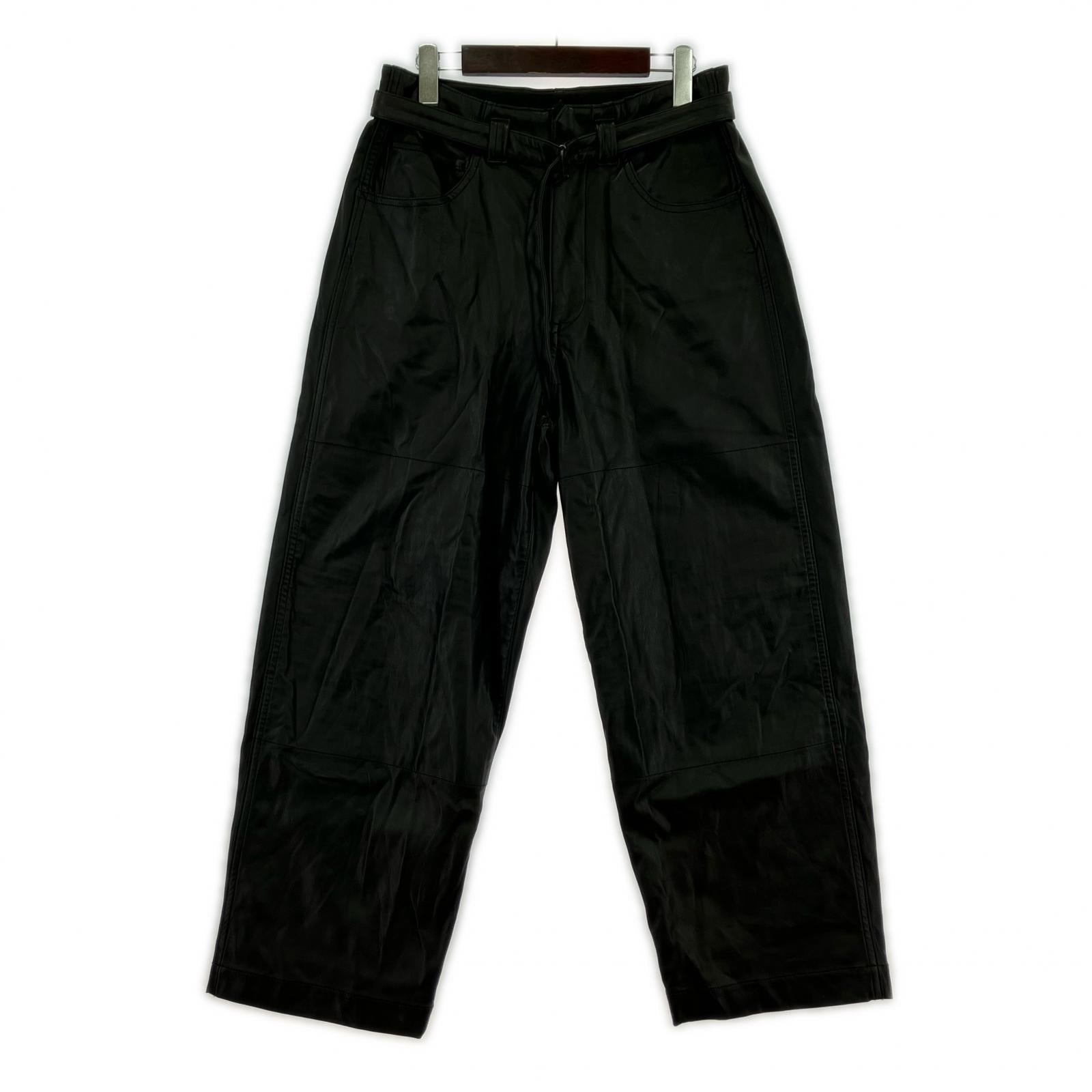 パンツ SUPER BIG PANTS -WASHABLE LAMB SKIN ブラック