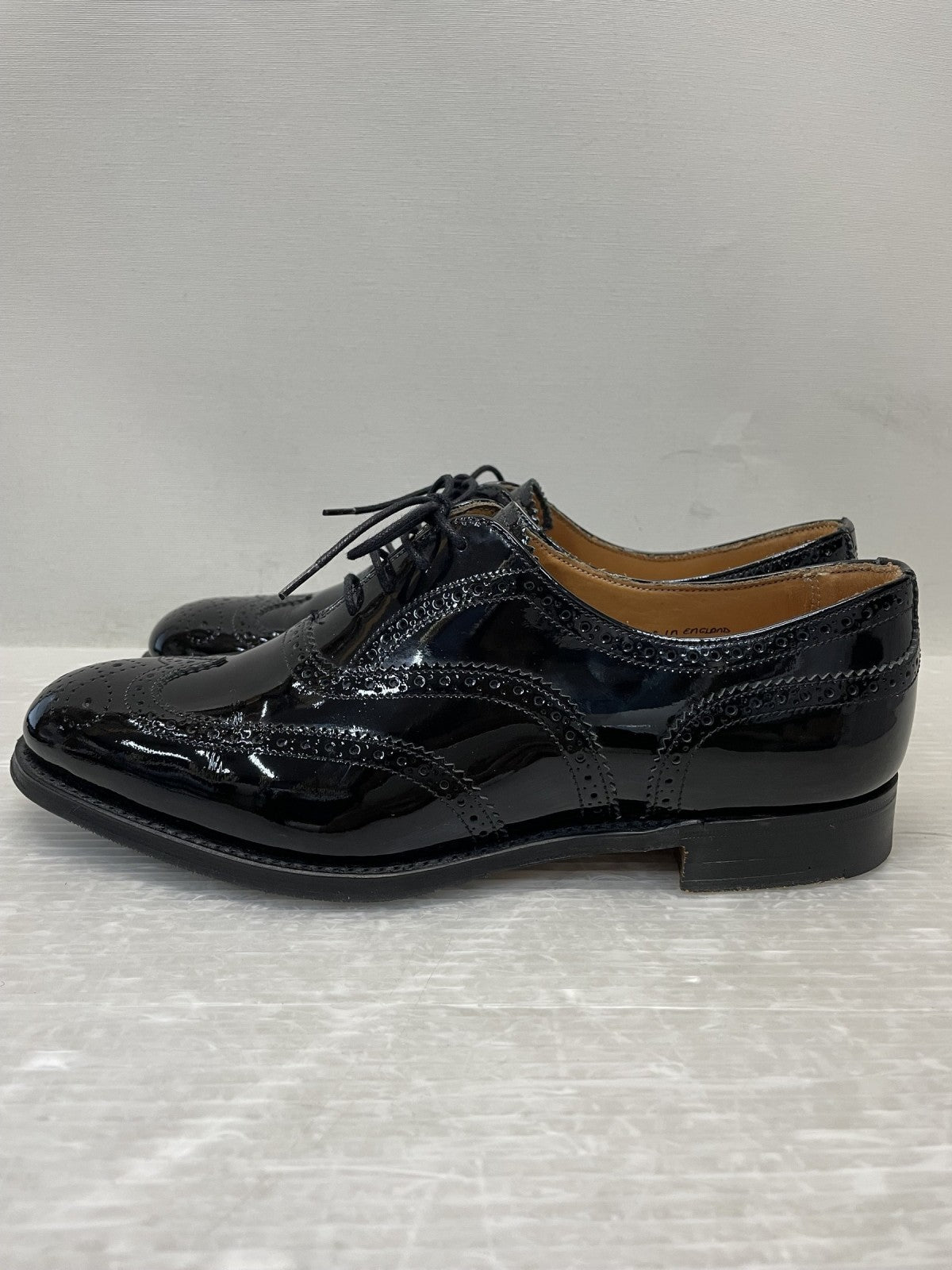 シューズ JOSEPH CHEANEY&SONS BESSIE パテント ウイングチップシューズ 4 1/2D 黒
