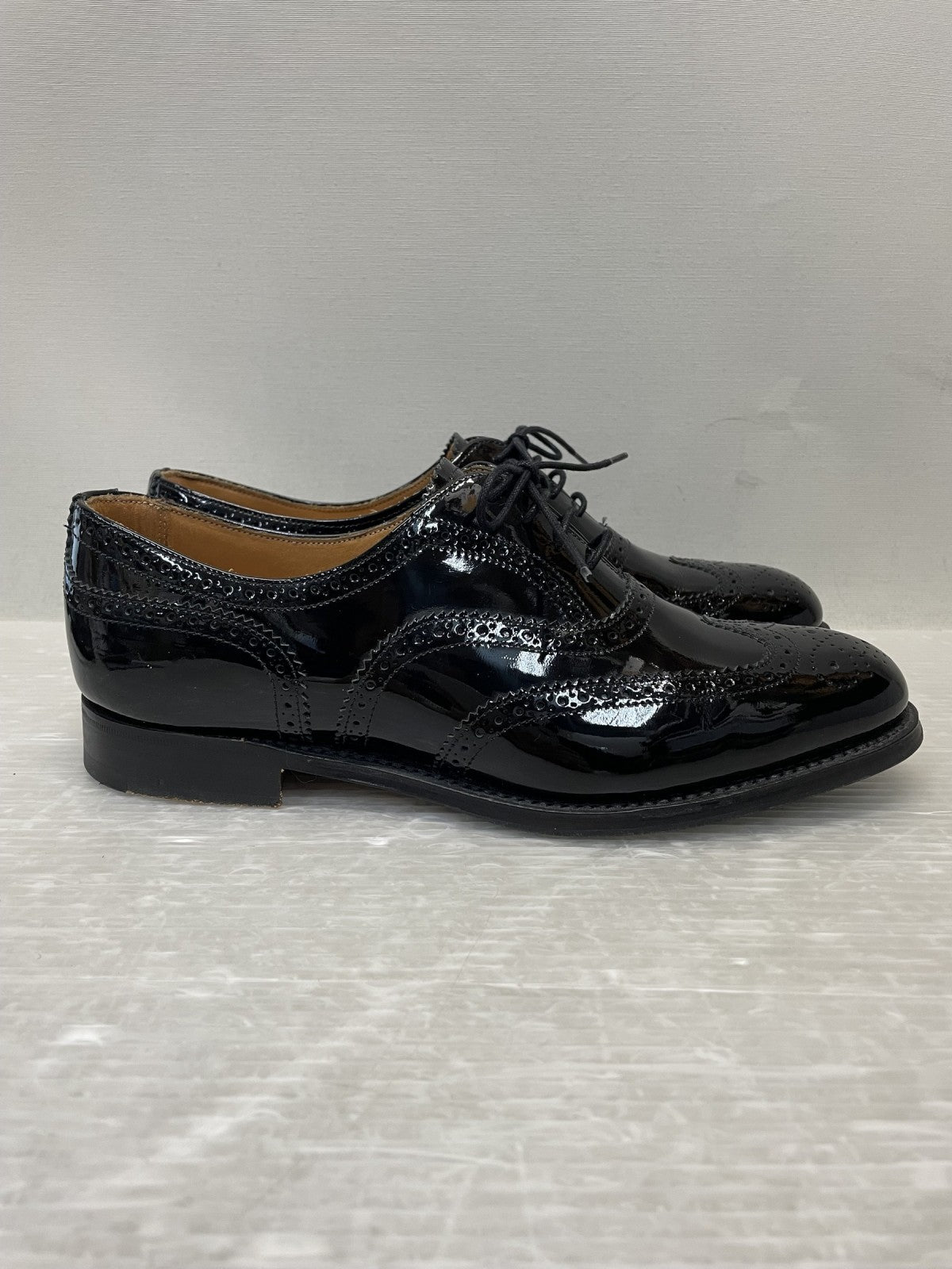 シューズ JOSEPH CHEANEY&SONS BESSIE パテント ウイングチップシューズ 4 1/2D 黒