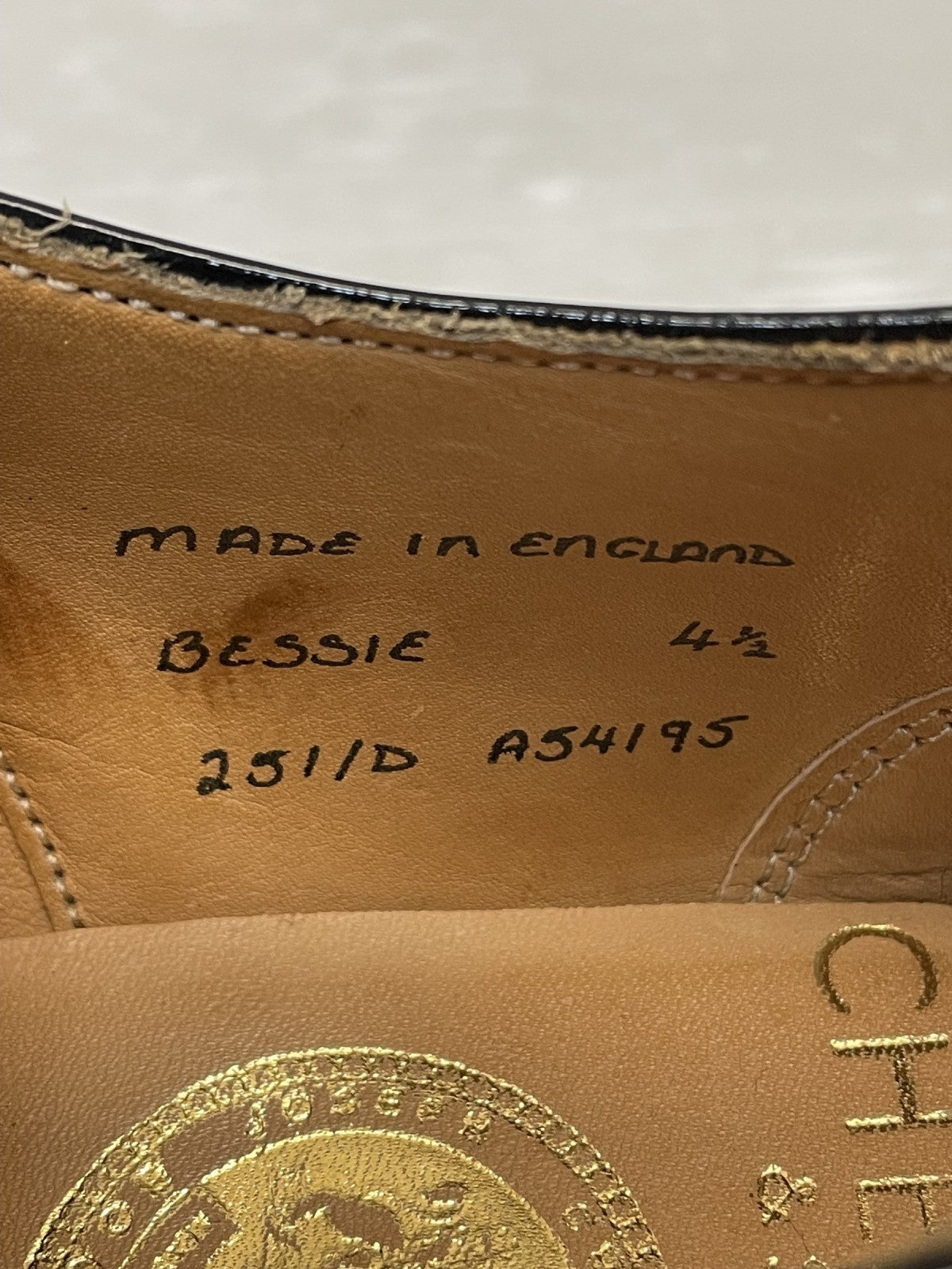 シューズ JOSEPH CHEANEY&SONS BESSIE パテント ウイングチップシューズ 4 1/2D 黒