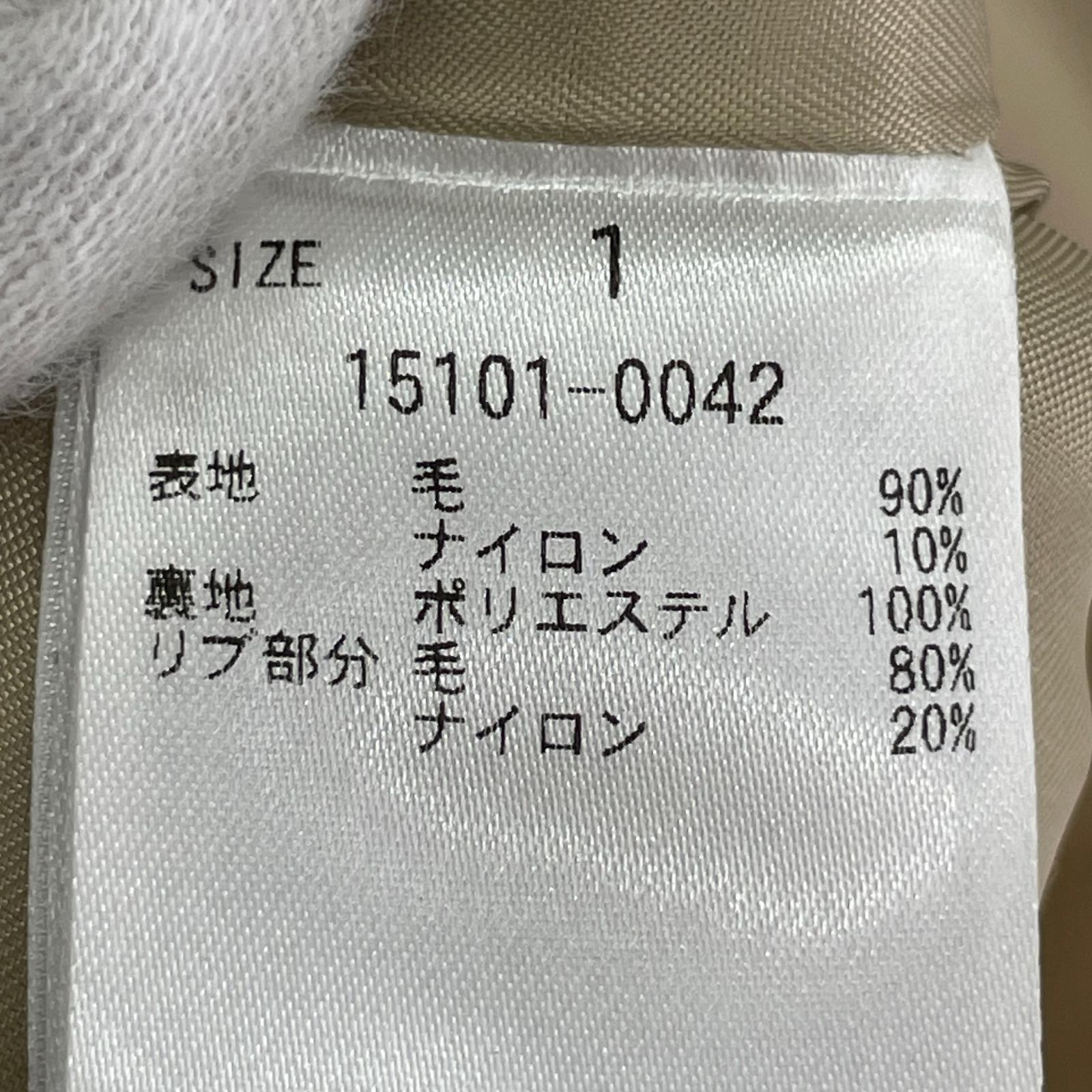 ジャケット 23AW RIB COLLAR WOOL LONG COAT 1 ベージュ