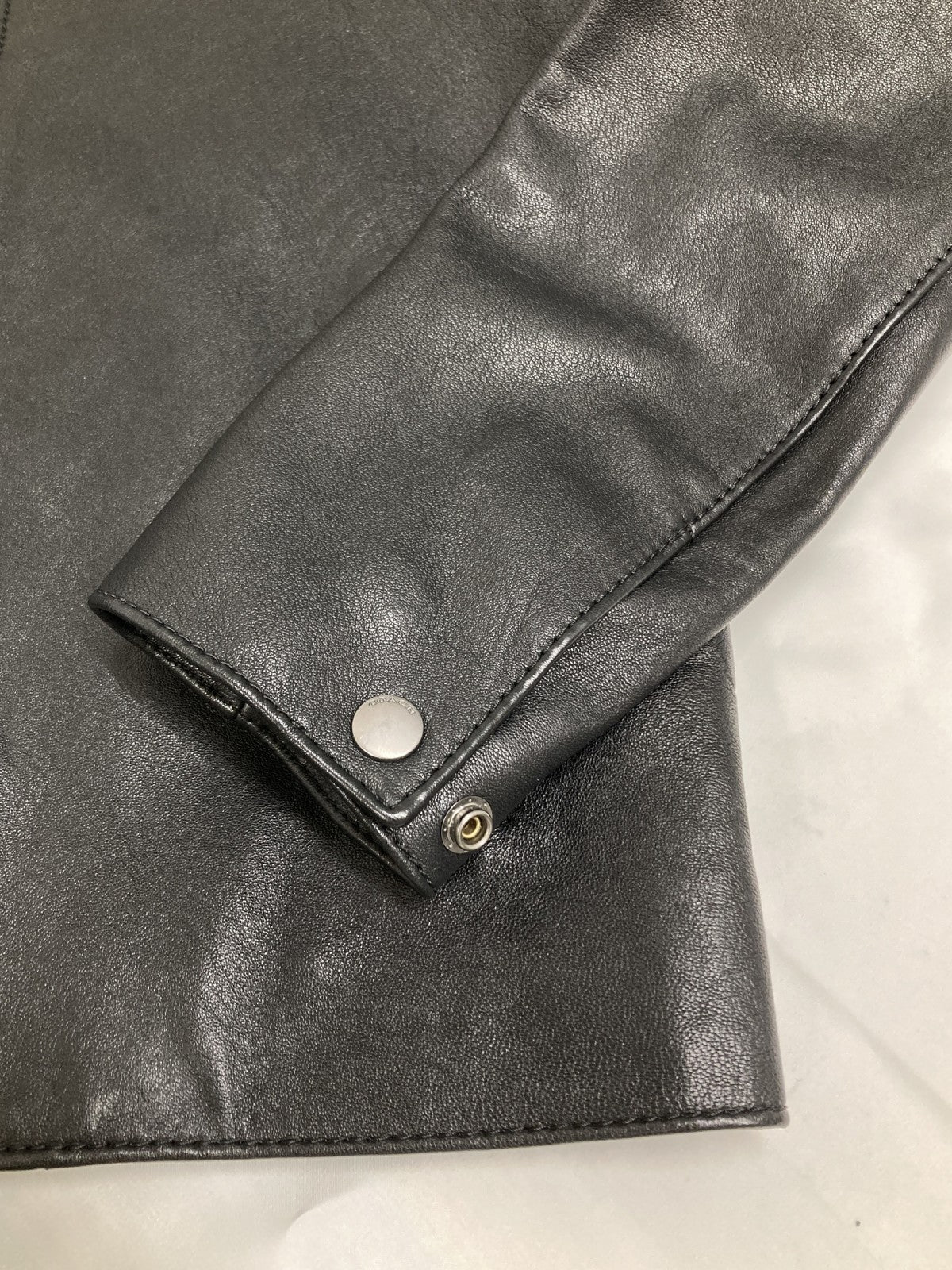 COACH 牛革 シングルライダースジャケット (S)