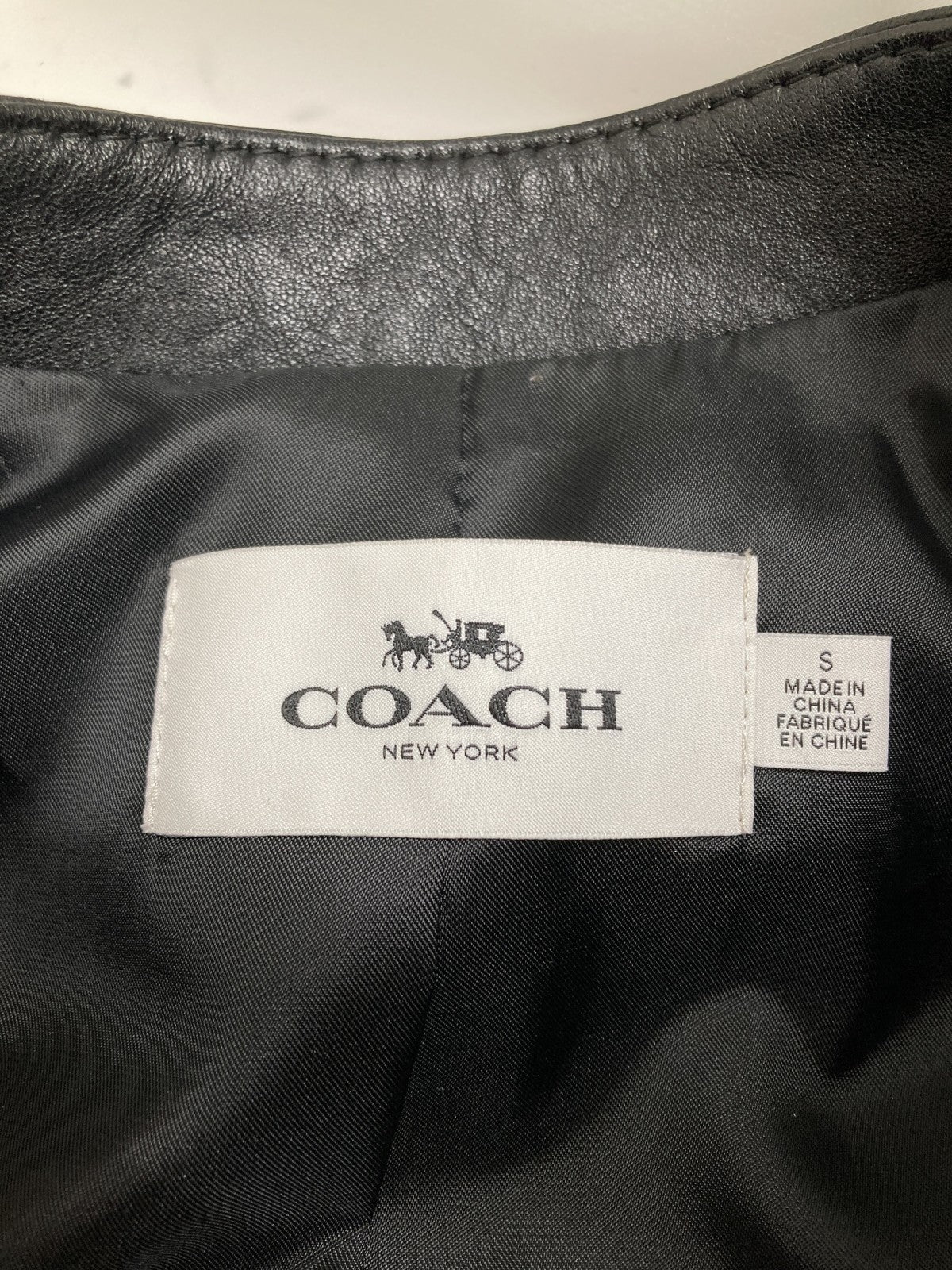 COACH 牛革 シングルライダースジャケット (S)