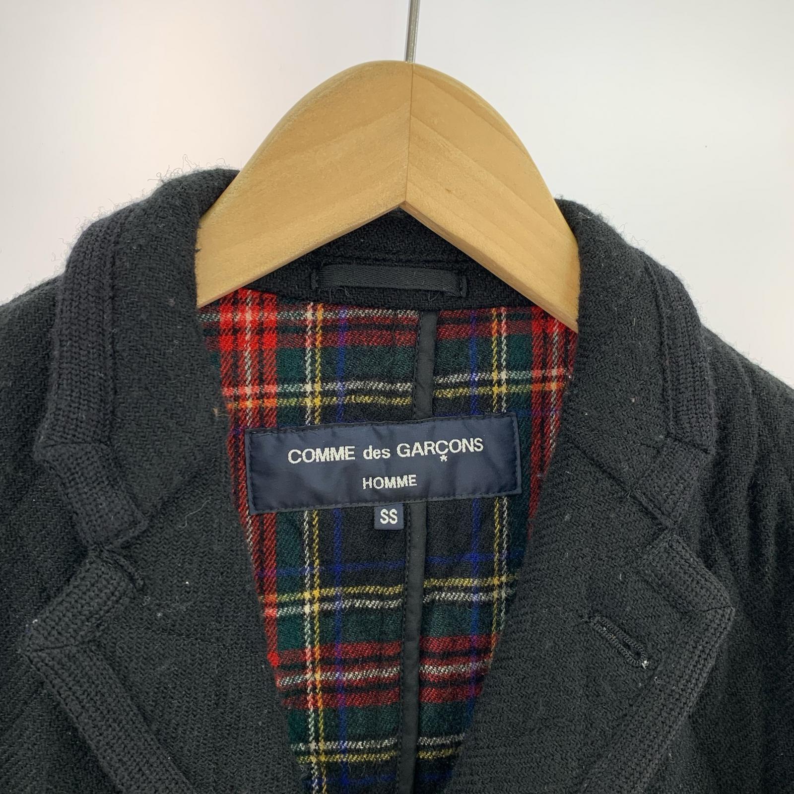 テーラードジャケット HOMME エルボーパッチキルティングジャケット (SS) 黒 SS ブラック