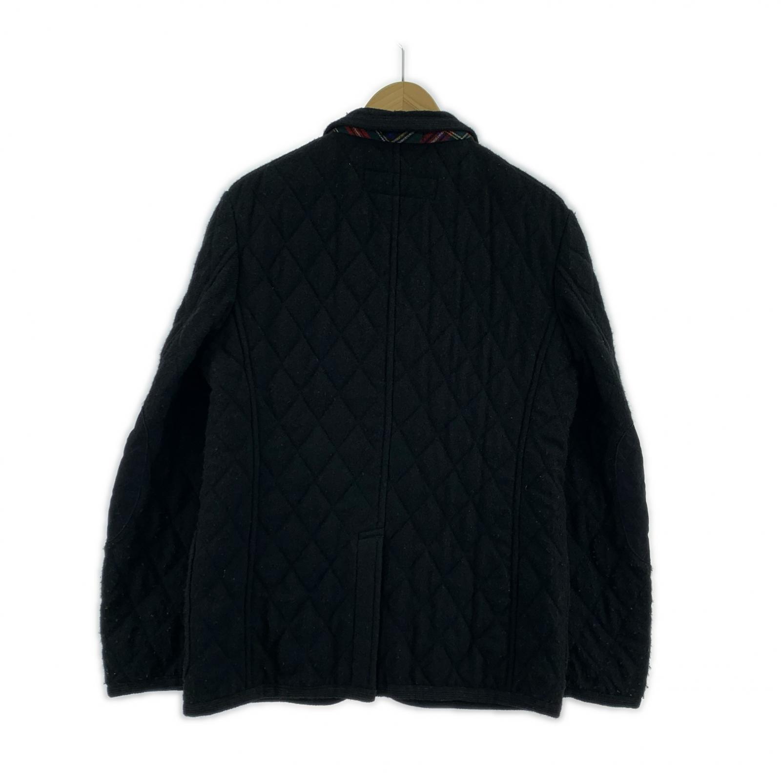 テーラードジャケット HOMME エルボーパッチキルティングジャケット (SS) 黒 SS ブラック