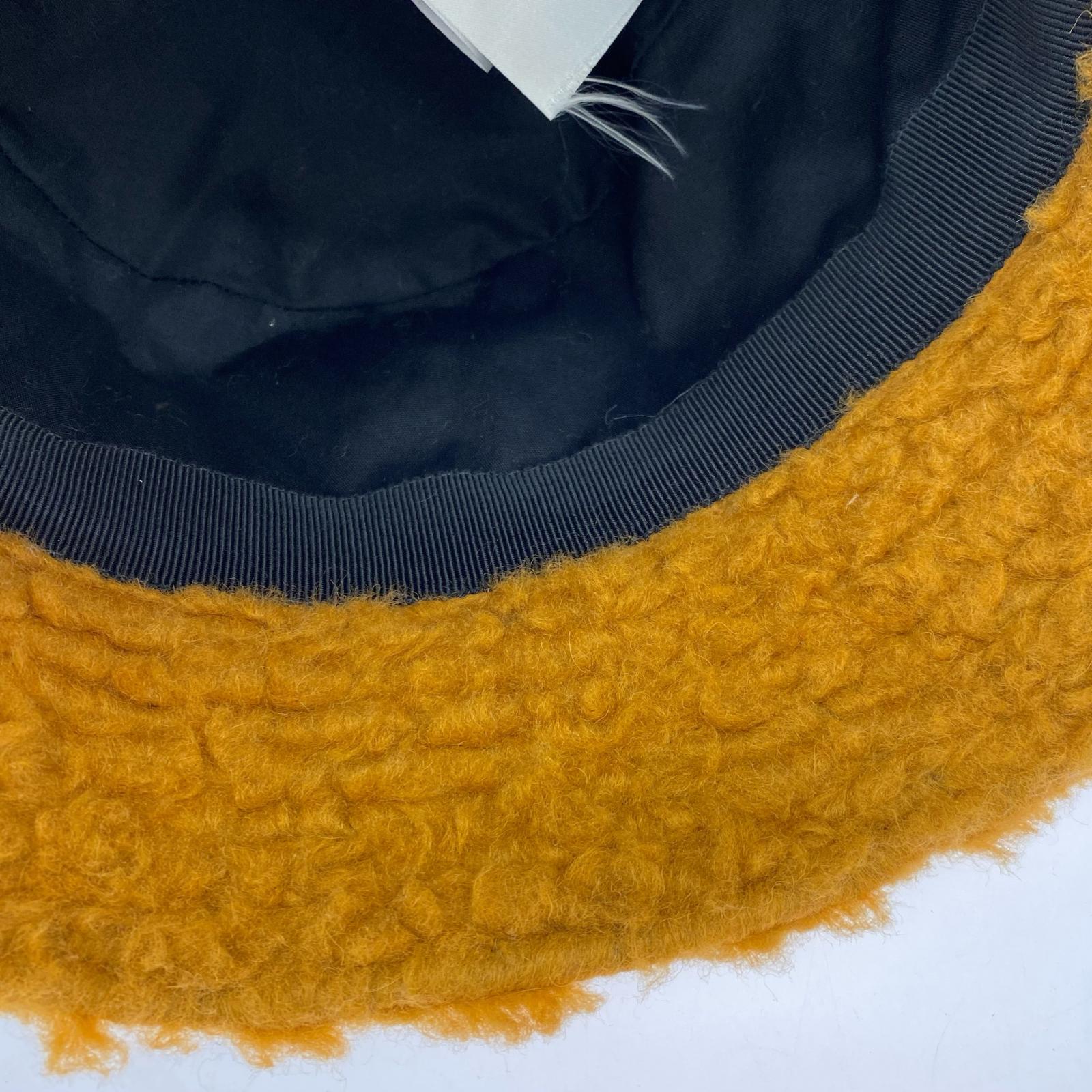 ハット テディ ロゴ刺繍 ボアムートン 茶